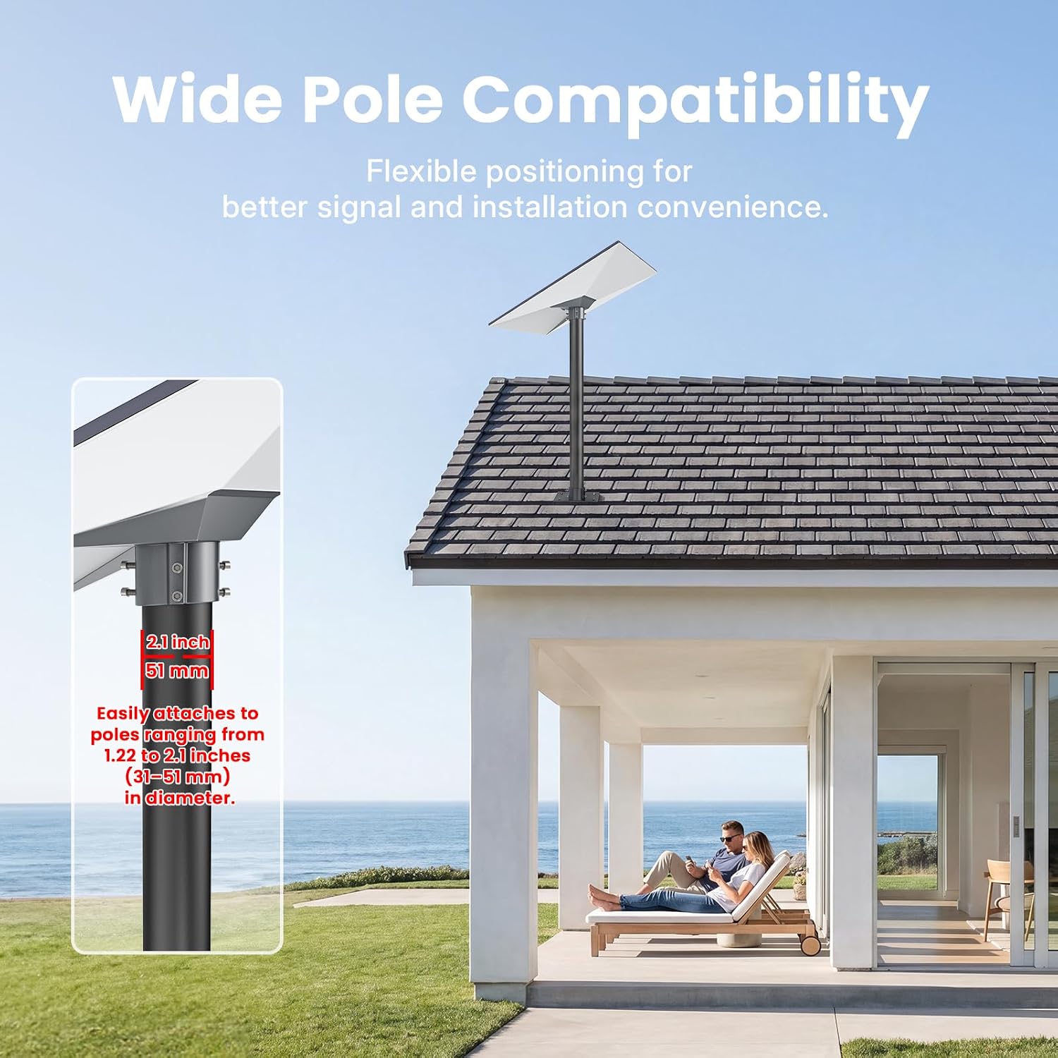 Detalle de WXPSKY Starlink Pole Mount Gen 3 (aluminium alloy) for Gen 3 Dishy
