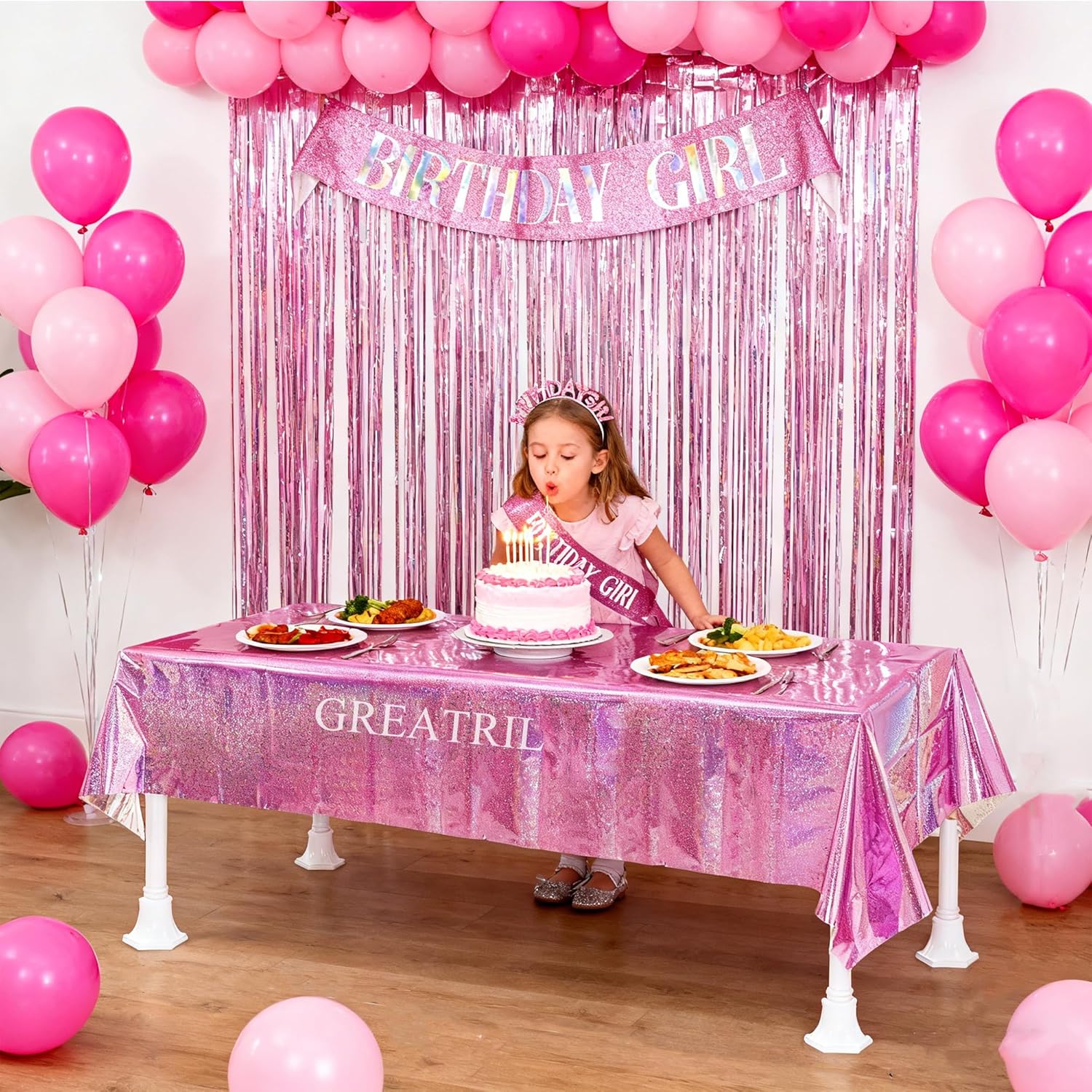Thumbnail 6 de Irisierende Party Tischdecke – Frozen Geburtstag, 137 x 274 cm, wasserdicht, holografisch, Einweg von GREATRIL