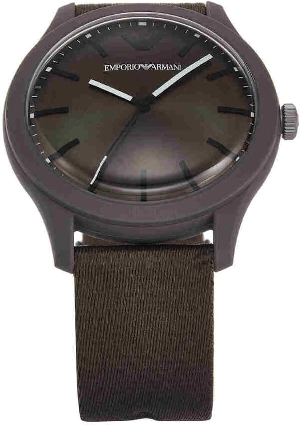 Detalle 2 de Montre homme Emporio Armani à quartz (boîtier 45 mm) bracelet cuir ou silicone