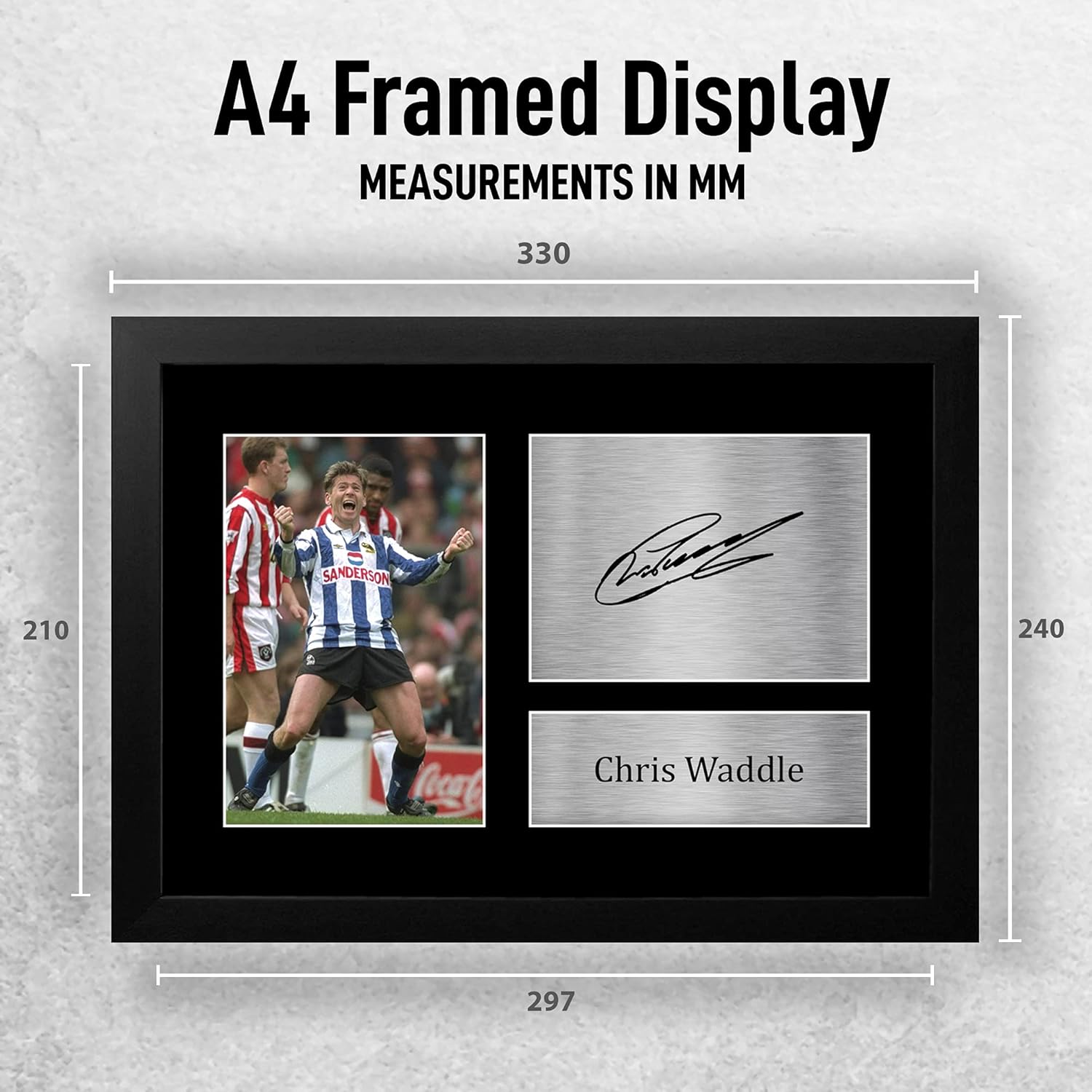 Thumbnail 1 de Chris Waddle Sheffield Wednesday A4 framed signed autograph photo gift (HWC Trading)