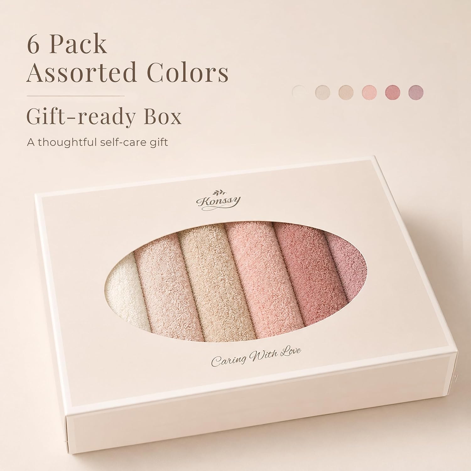 Thumbnail 6 de Konssy Maoquan-Xiezhuangjin 6-Pack Cotton Terry Face Cloths, 12 x 12 Inches