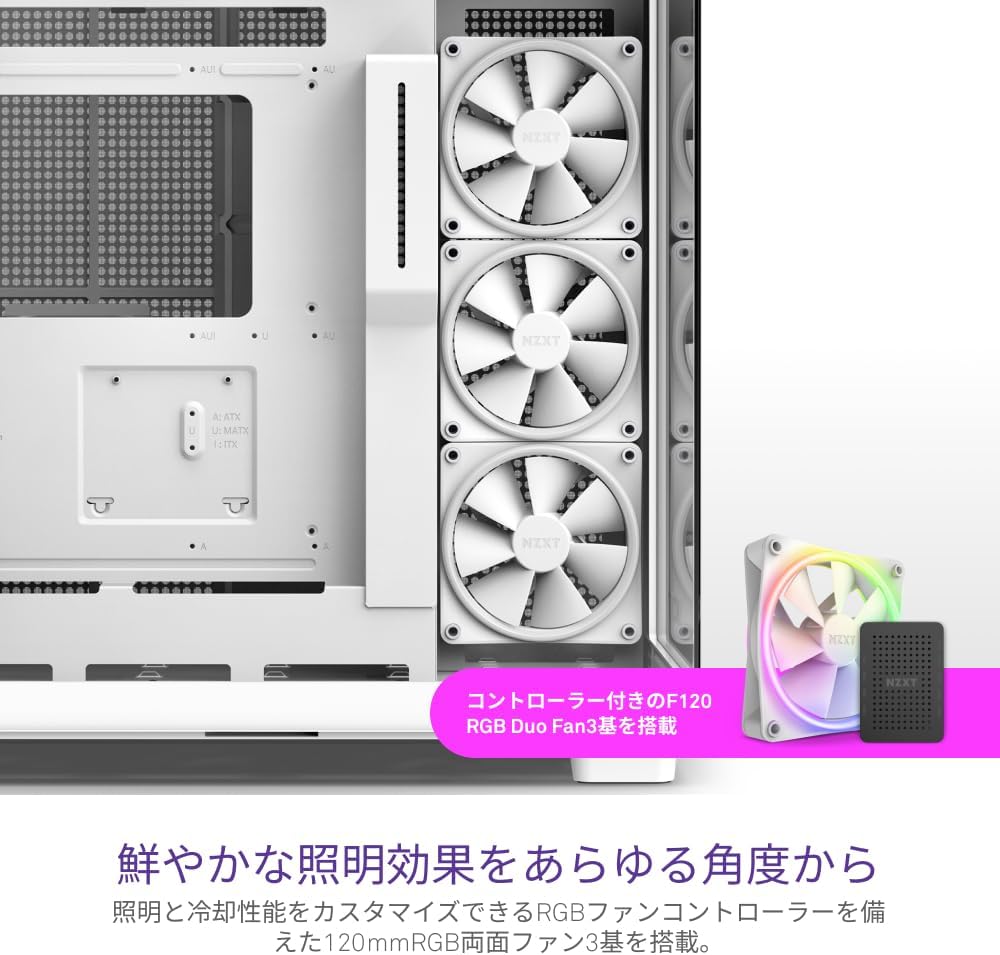 Detalle de NZXT H9 Elite CM-H91EW-01 ミドルタワーPCケース 強化ガラス・デュアルチャンバー・ホワイト