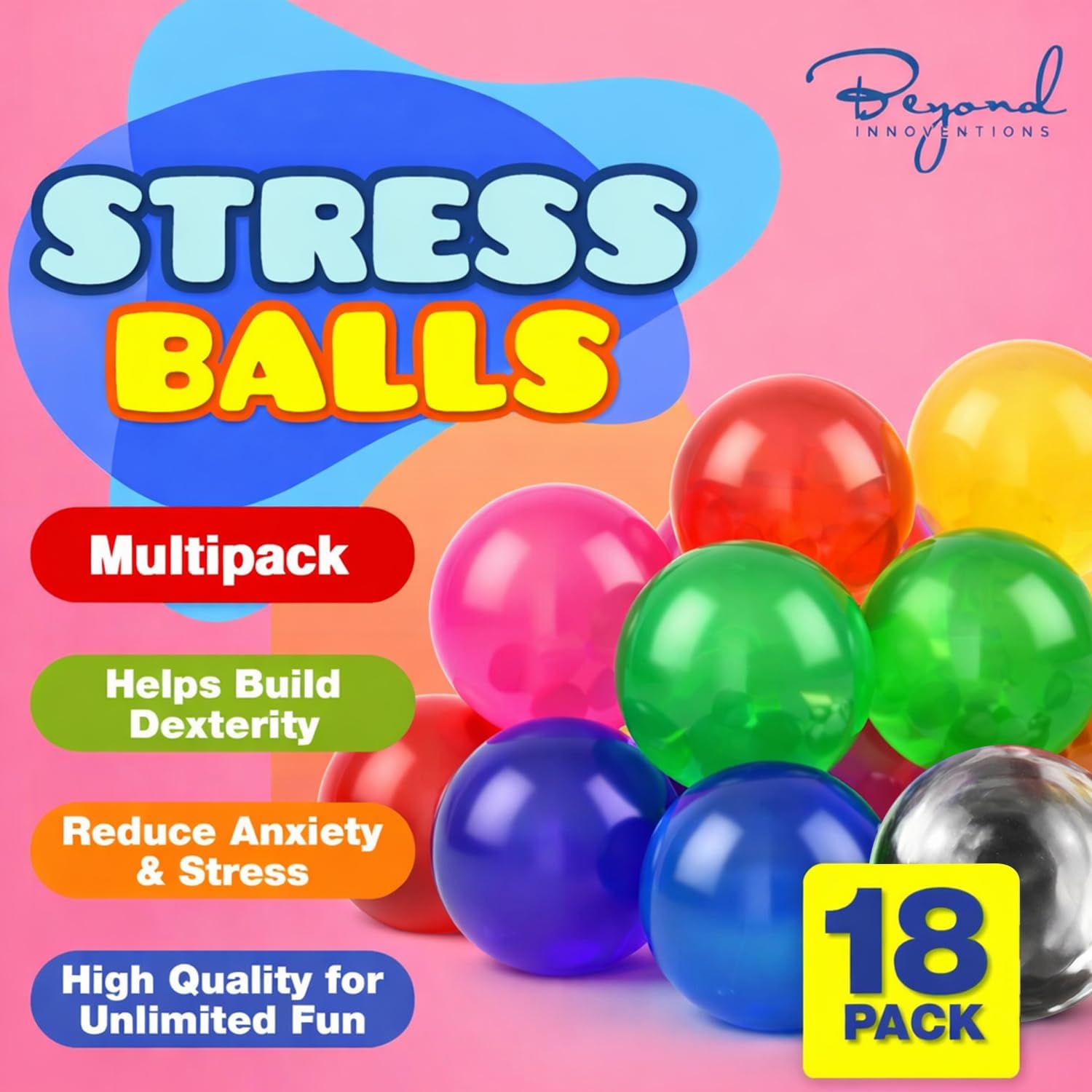 Thumbnail 1 de Stress Balls for Adults 18-Pack XL fidget balls