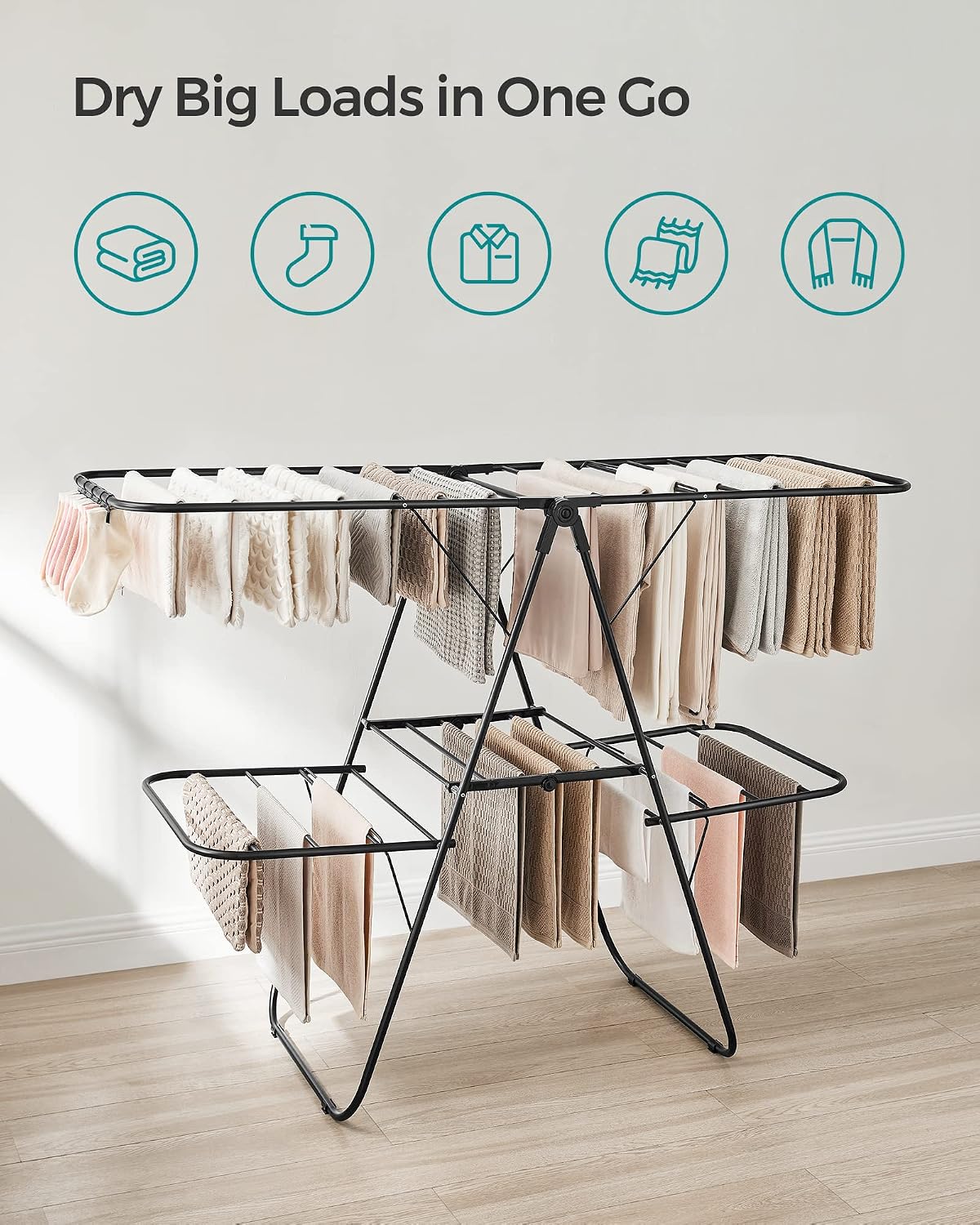 Detalle de SONGMICS Clothes Drying Rack, 33 Rails