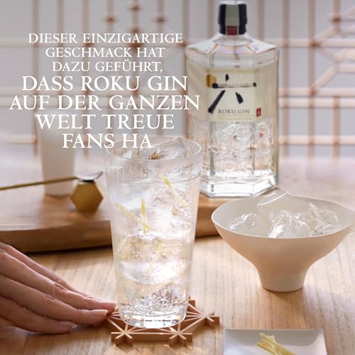 Detalle 2 de ROKU GIN – 6 japanische Botanicals, fein destilliert in Japan, 43% vol, 700 ml