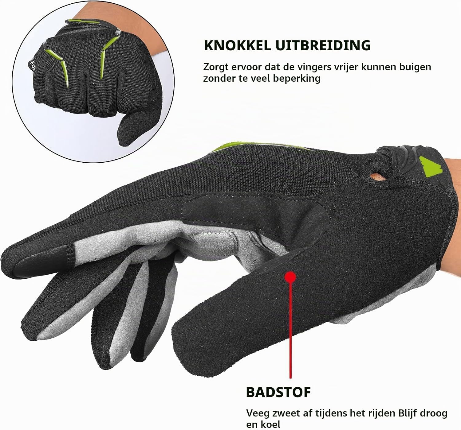 Detalle de WESTWOOD FOX WFX fietshandschoenen met gevoerde antisliphandpalm