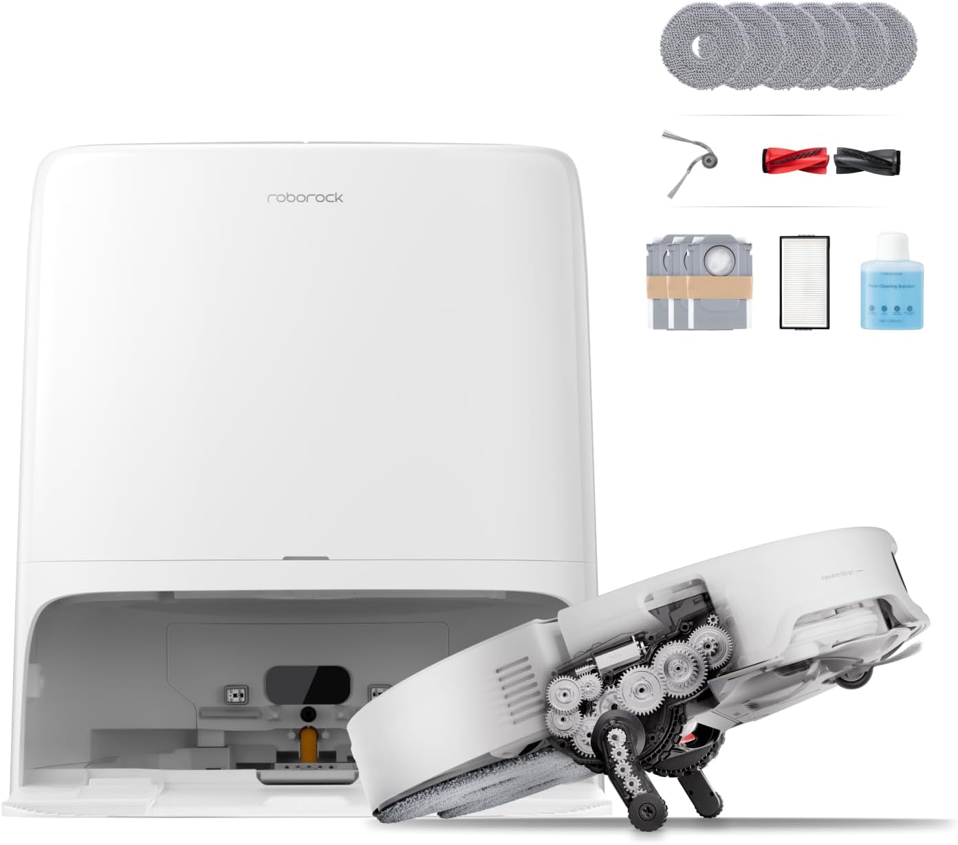 Detalle de roborock Saros 20 Neo Set robotstofzuiger en dweilrobot, 36.000 Pa