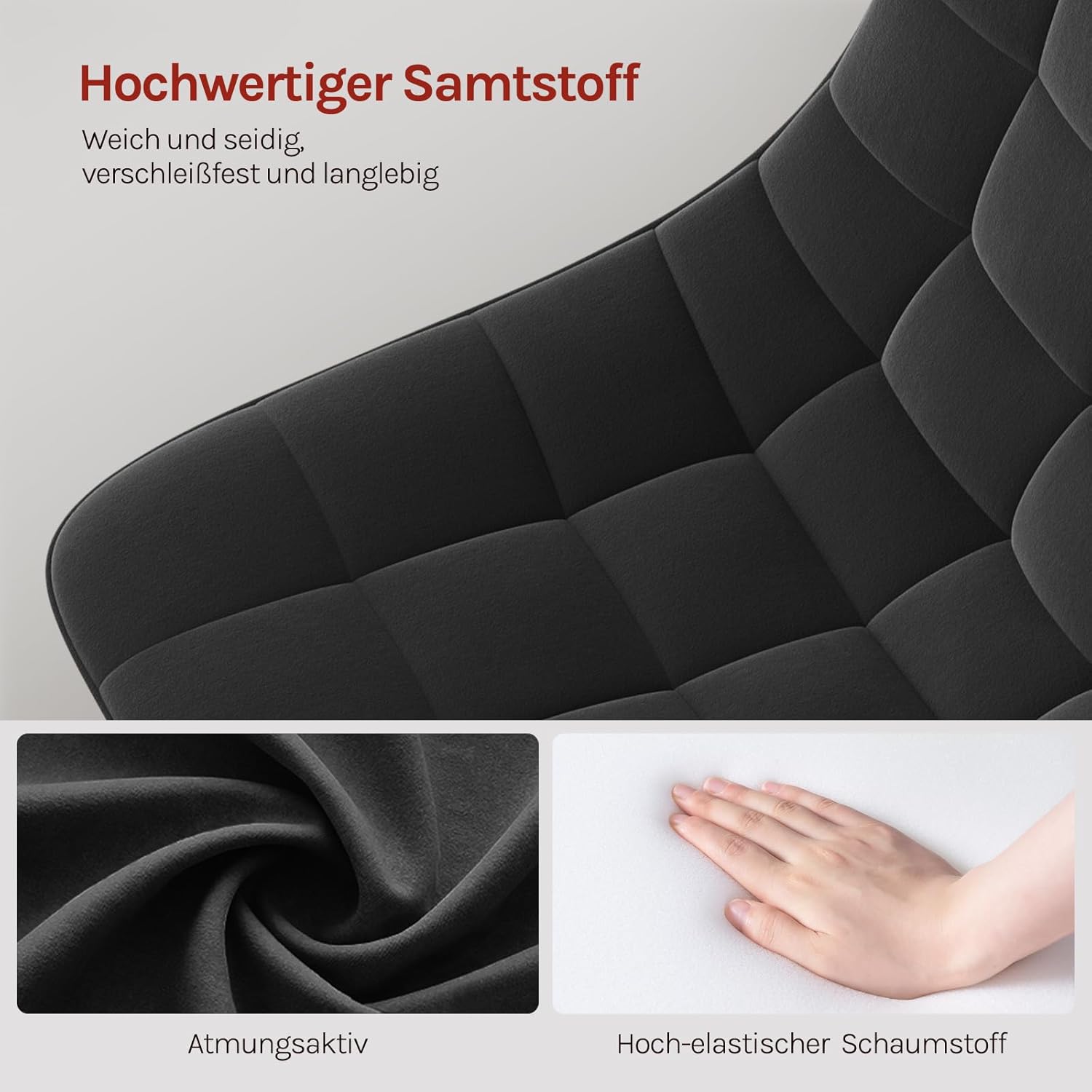 Detalle 2 de WOLTU Schminktisch Stuhl Hocker 38–49,5 cm