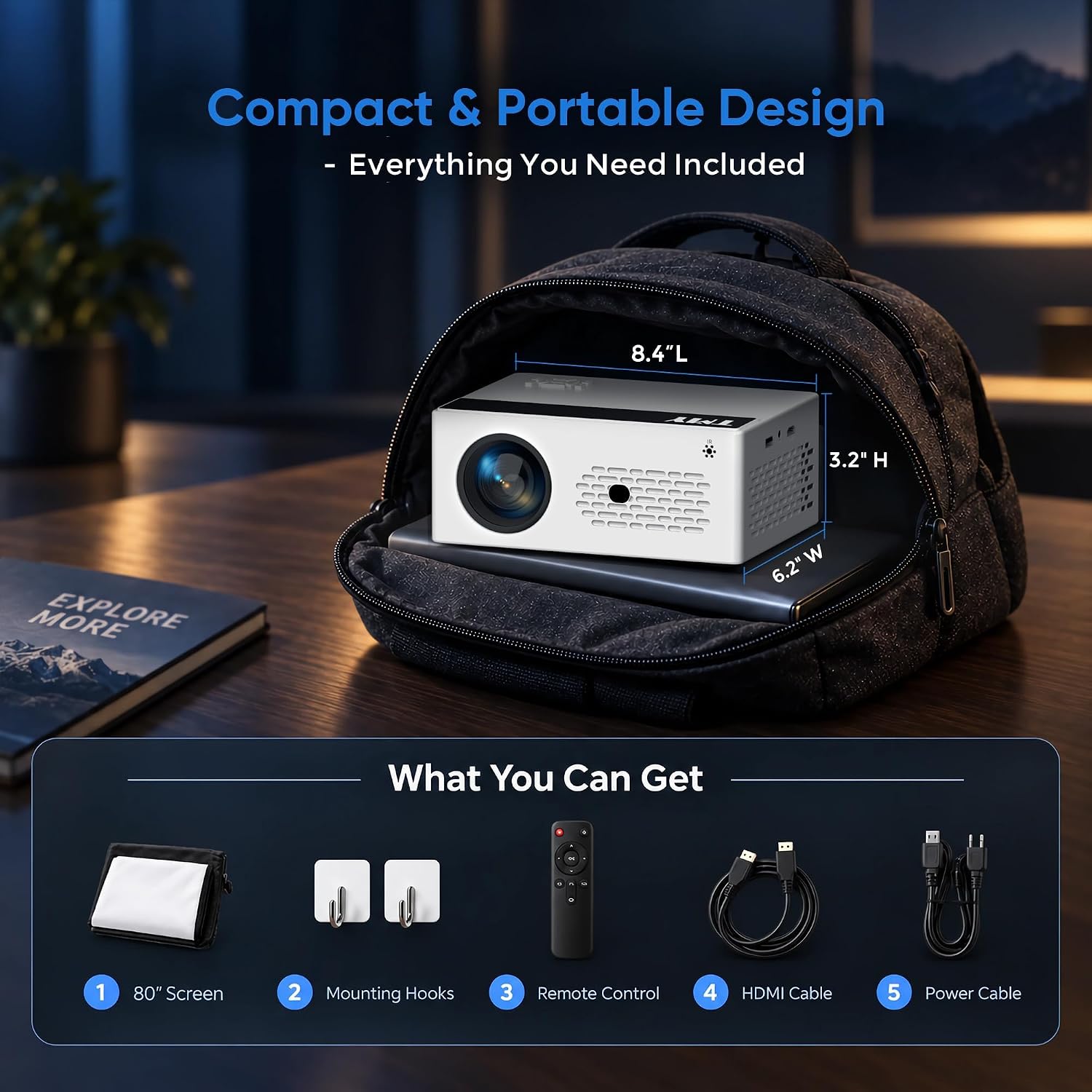 Thumbnail 6 de TMY Mini Projector, 1080P