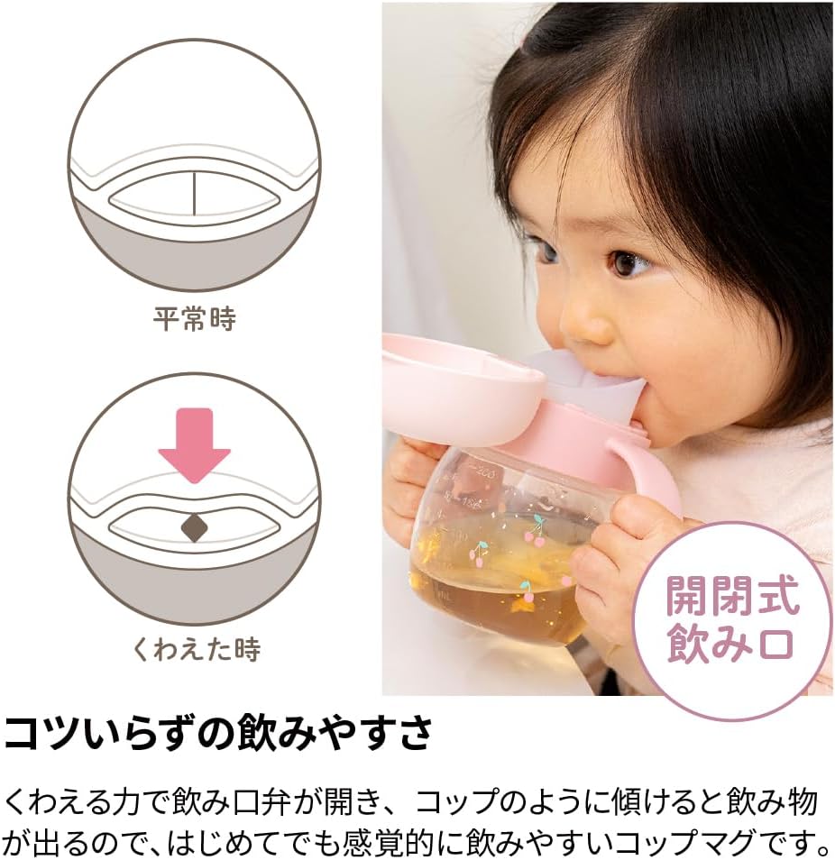 Detalle de リッチェル トライ コップ飲みマスターセットR さくらんぼ|4カ月頃から・ハンドル付き