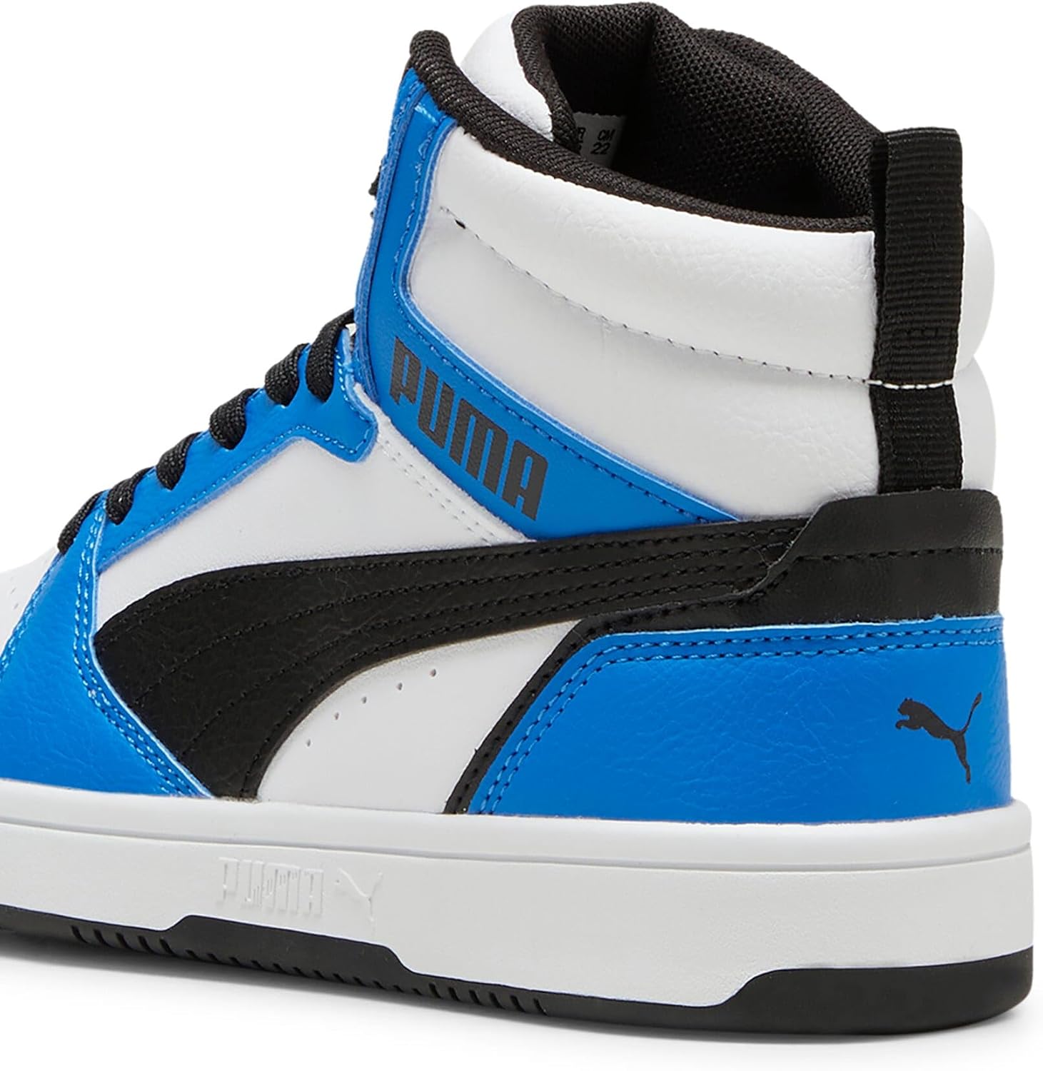 Detalle de PUMA Rebound V6 MID JR Unisex Kinder Sneaker – robust, vielseitig und bequem