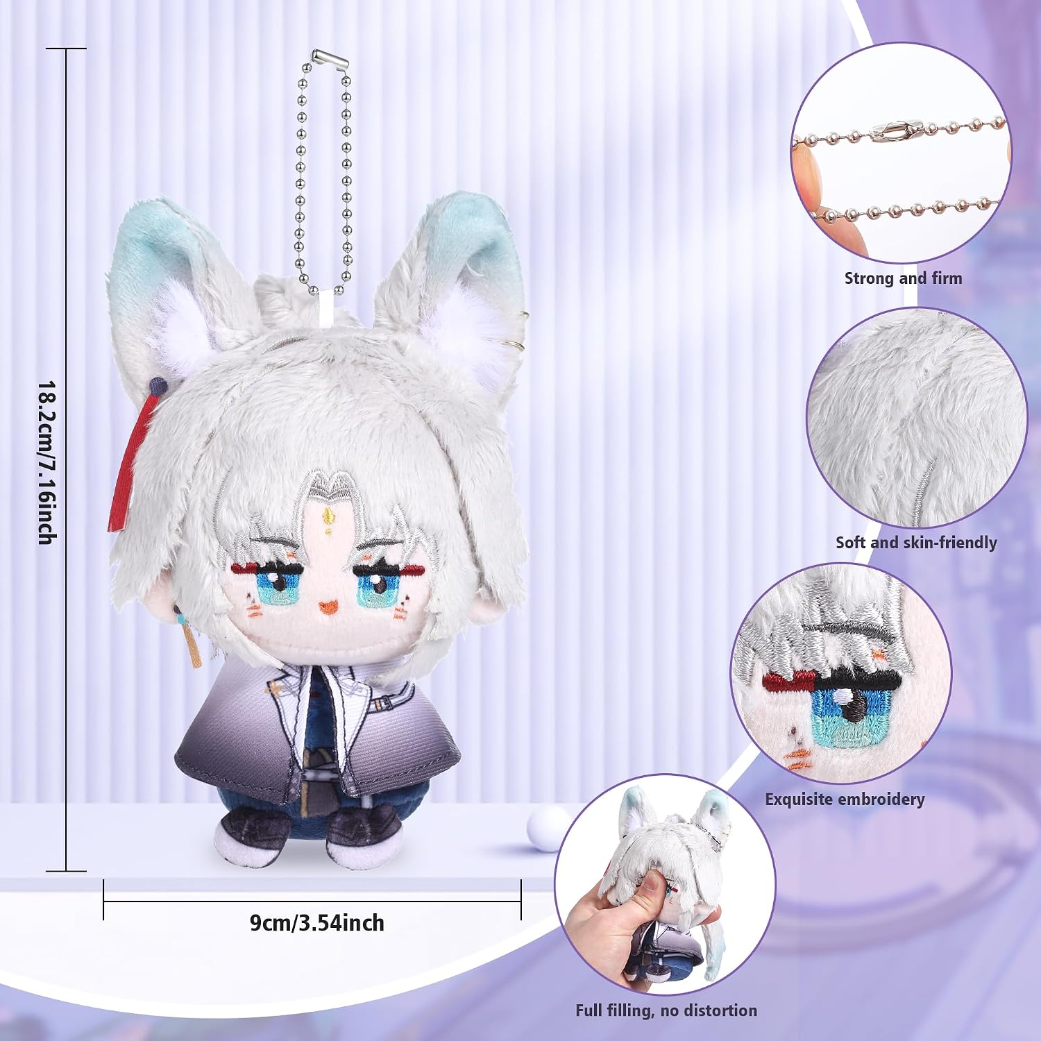 Detalle 2 de Porte-clés de personnage de jeu HSR anime – Mignon porte-clés collectionnable 10 cm