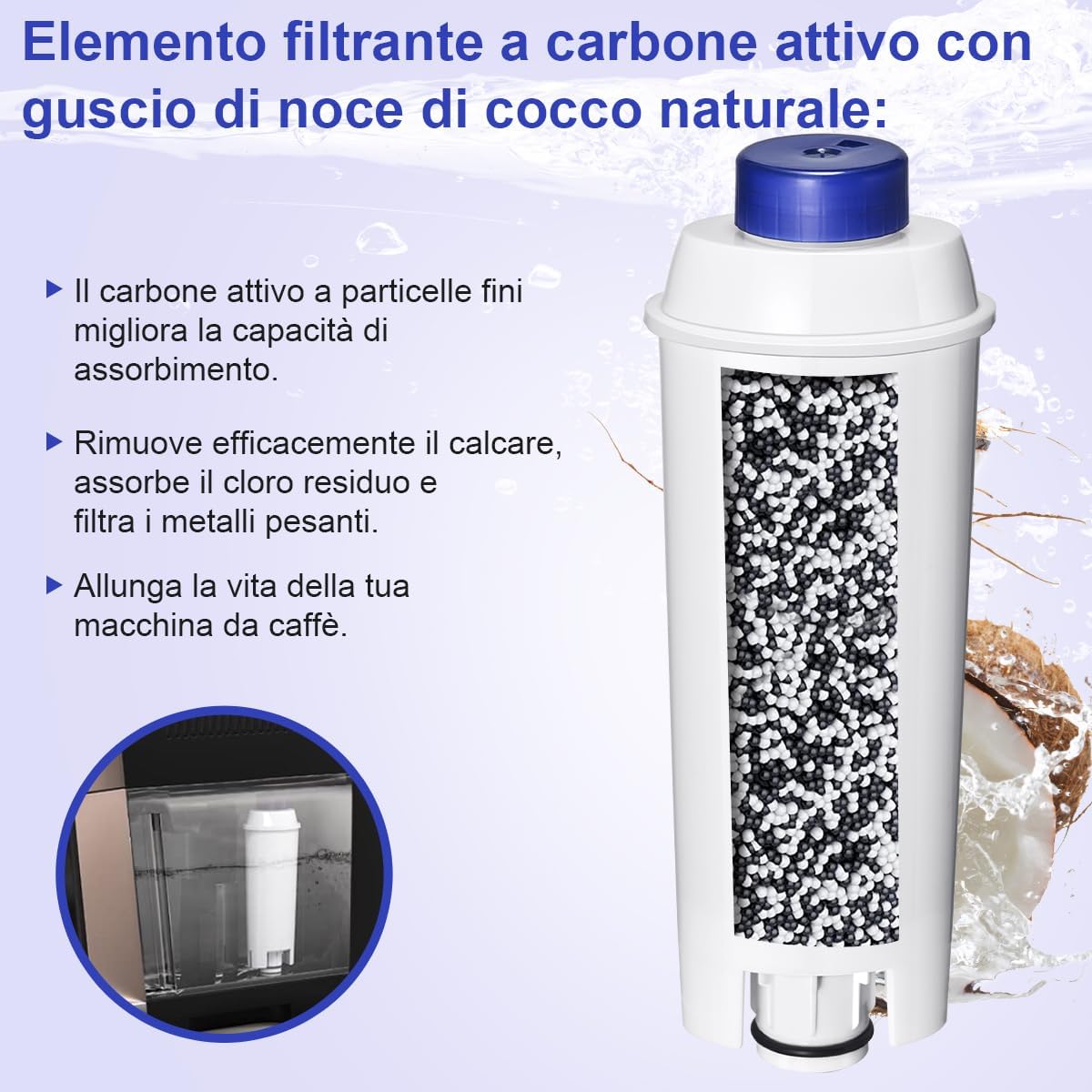Thumbnail 1 de Filtro Acqua Addolcitore compatibile per Macchine Delonghi – DLSC002 e modelli ESAM/ECAM