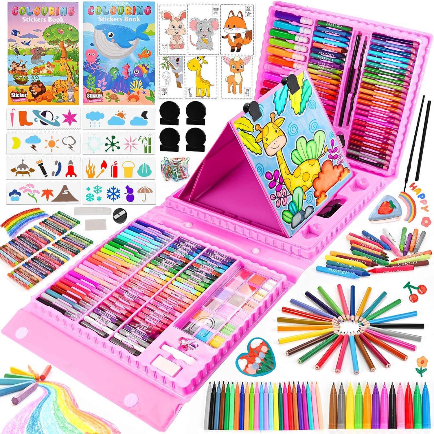 Thumbnail 6 de GOLDGE 230 pezzi valigetta colori per bambini con tavolo da disegno, kit creativo per 4-12 anni (unicorn)