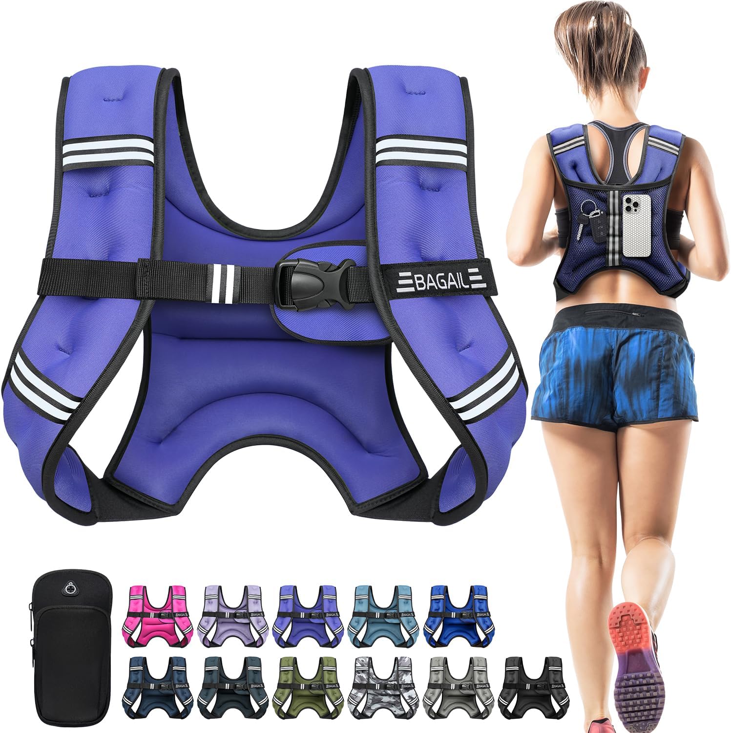 Detalle de BAGAIL Weighted Vest for Walking and Weight Loss 5-25 lbs ๐๏ธโ