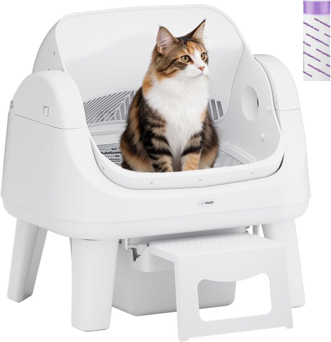 PetPivot Automatic Cat Litter Box, Open-Top