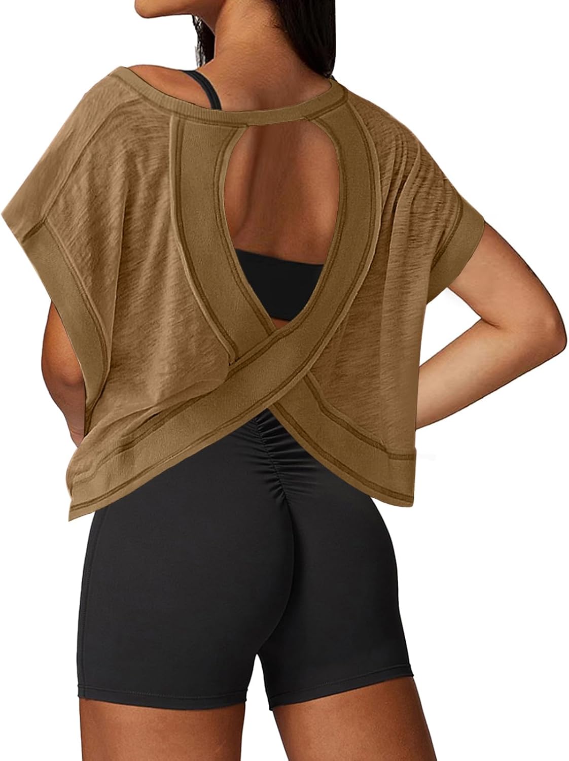 Thumbnail 6 de UNIANKIYA Open Back Workout Top for Women — Lightweight, Breathable Cropped Tee