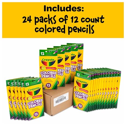 Detalle de Crayola Bulk Colored Pencils (24 packs, 12 colors each) for Kids — Classroom Must Haves