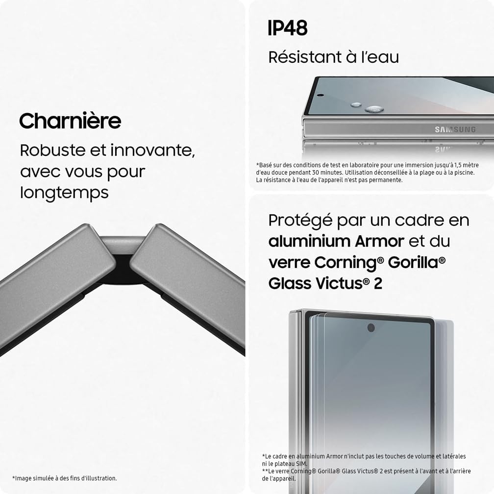 Thumbnail 5 de Samsung Galaxy Z Fold6 5G (Galaxy AI) déverrouillé, 512 Go, écran pliable 7,6" – Bleu nuit, version FR