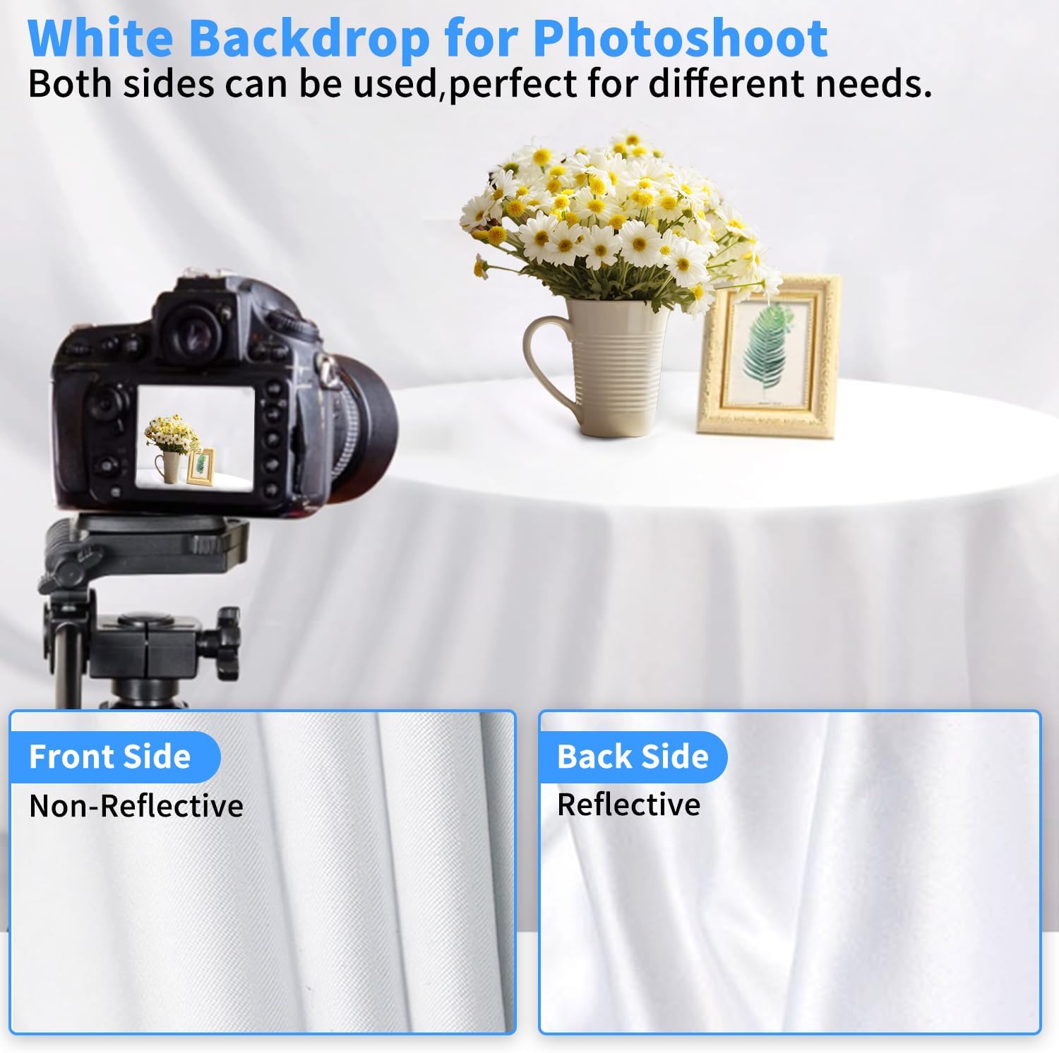 Thumbnail 5 de HEMMOTOP 5x6.56 ft white photo backdrop