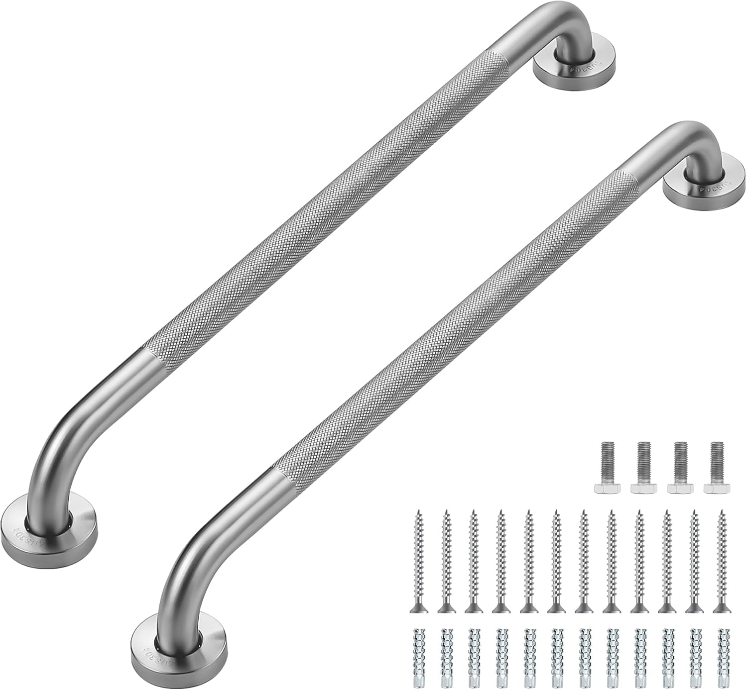 Thumbnail 4 de Grab Bars for Shower, 2 Pack — 16-Inch, Anti-Slip Stainless Steel Safety Grab Bars (Polished Nickel, 1" Diameter)