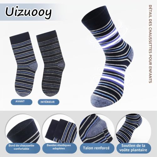 Detalle de Uizuooy Chaussettes Enfants – Chaussettes de sport coton unisexe, pack 12 paires (réf. 2873-35_38)