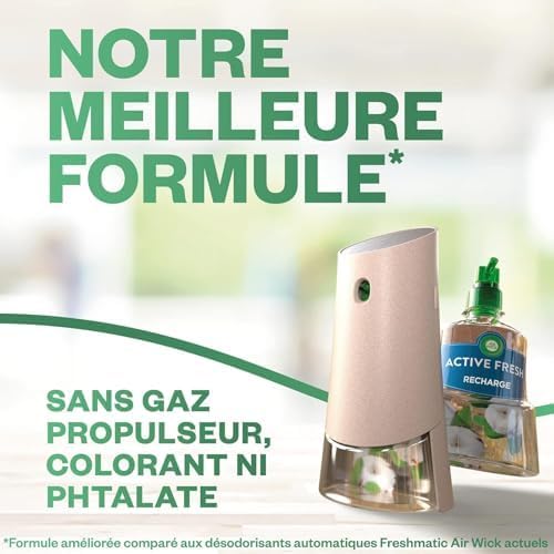 Thumbnail 7 de Air Wick Désodorisant Maison Spray Automatique Sans Gaz Active Fresh – 1 diffuseur + 2 recharges Fleur de Coton et Orchidée