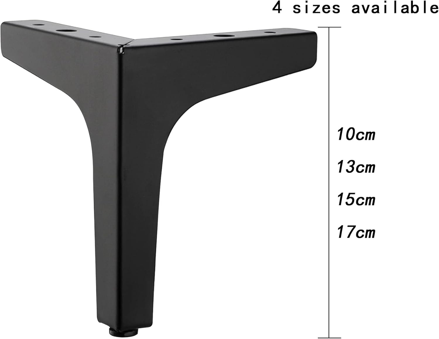Detalle de LONGZG 4 Metall-Möbelfüße (15 cm), schwarz – DIY Dreiecktischbeine für Schrank, Sofa & Couchtisch