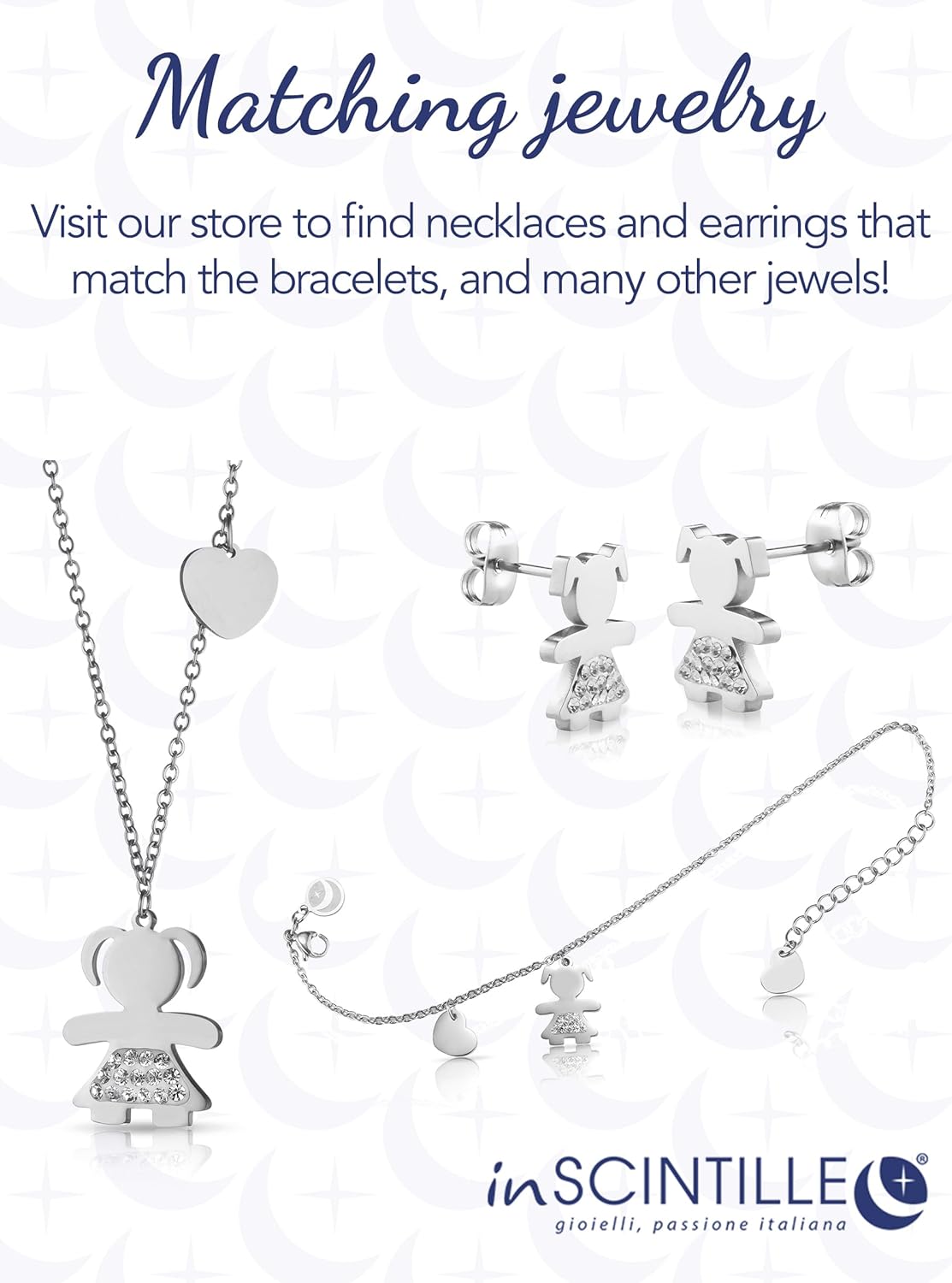 Detalle 2 de inSCINTILLE Collier en Acier Inoxydable avec Pendentif Bébé – Intemporel et ajustable