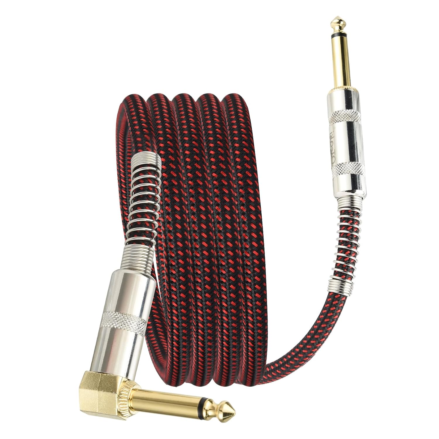 Detalle de OTraki Guitar Cable, 20 ft 1/4-Inch TS, Right-Angle Plug, Braided