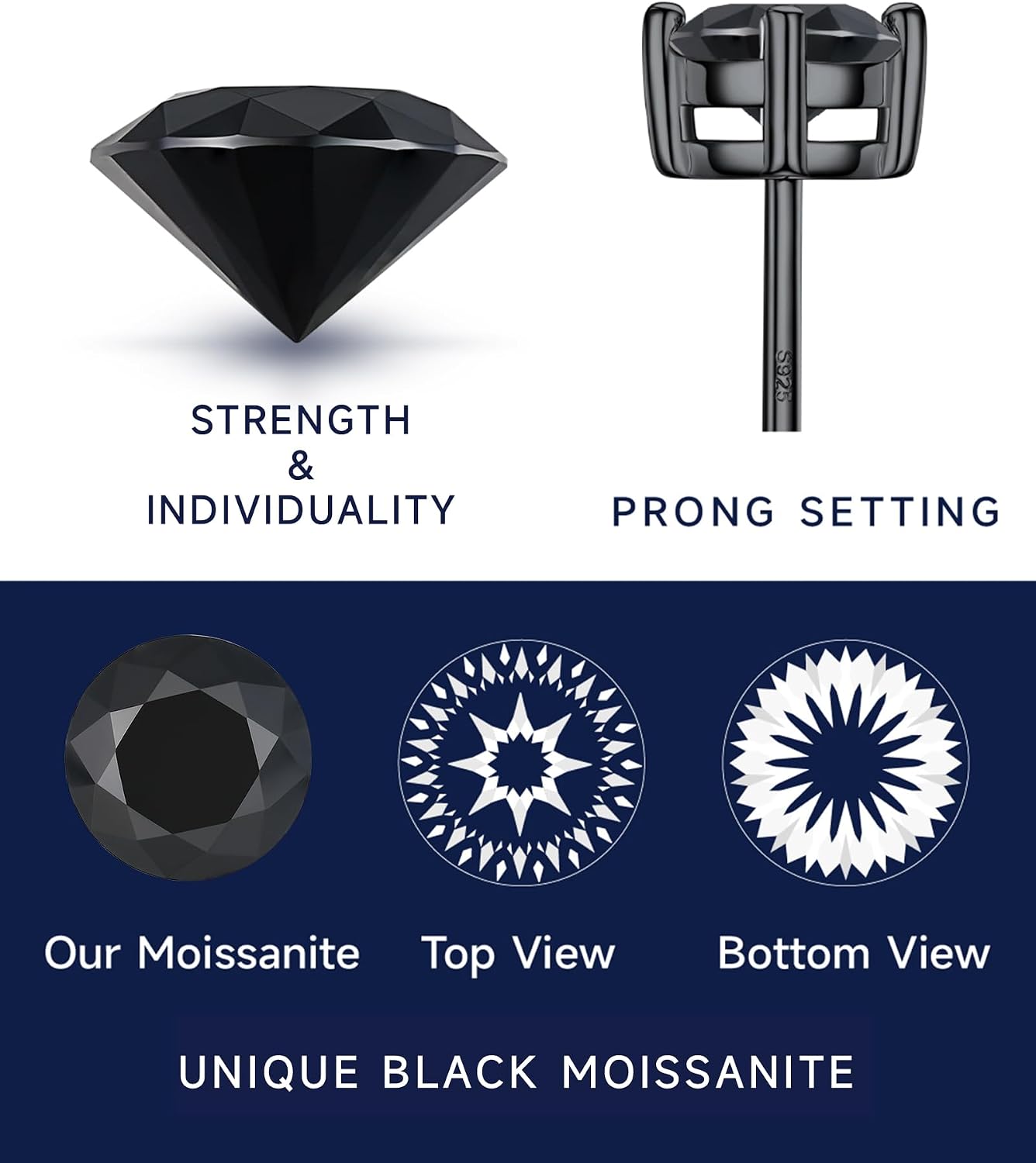 Detalle 1 de MomentWish Moissanite Ohrstecker 1,2 Karat