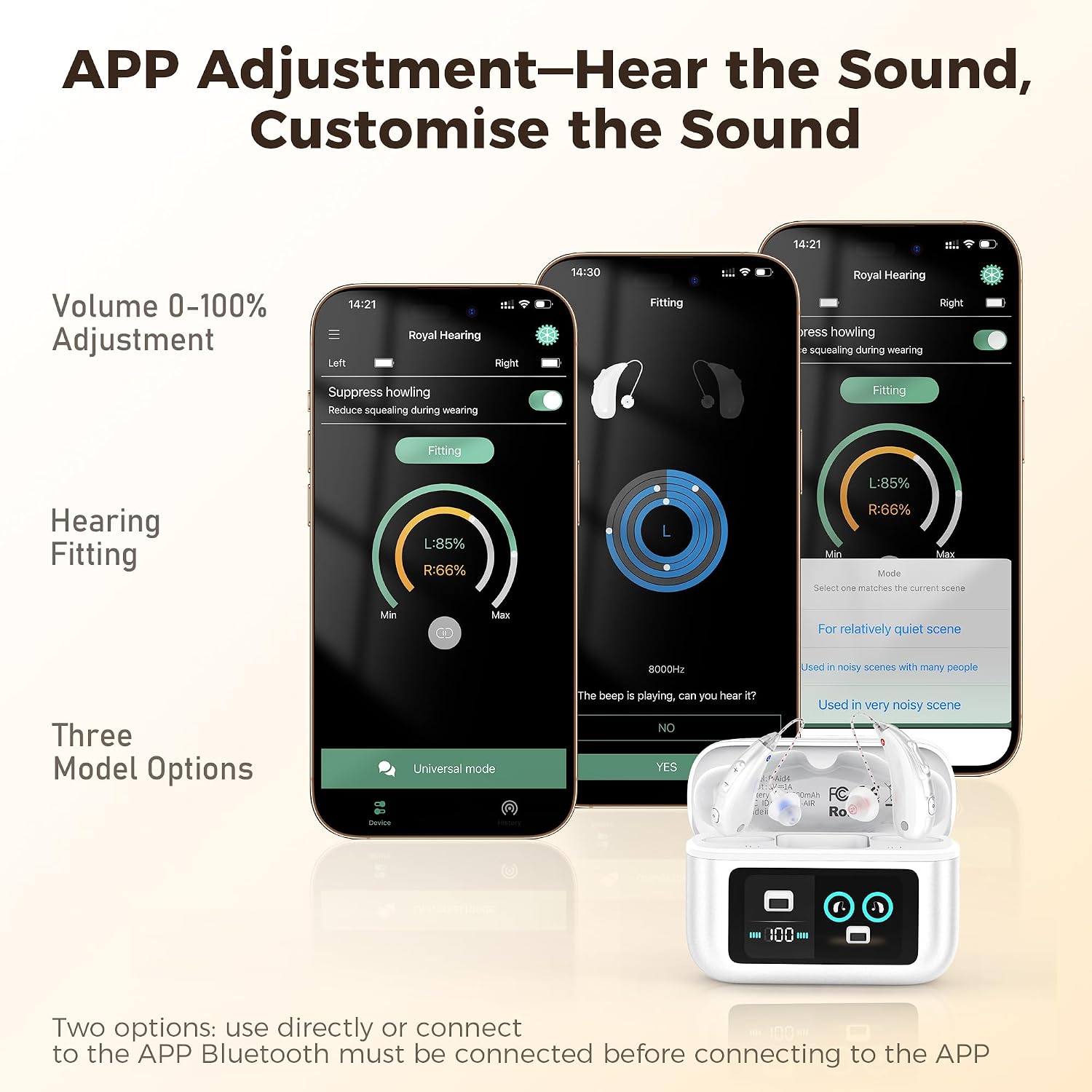 Detalle 1 de Hearing Aids with Bluetooth App Control