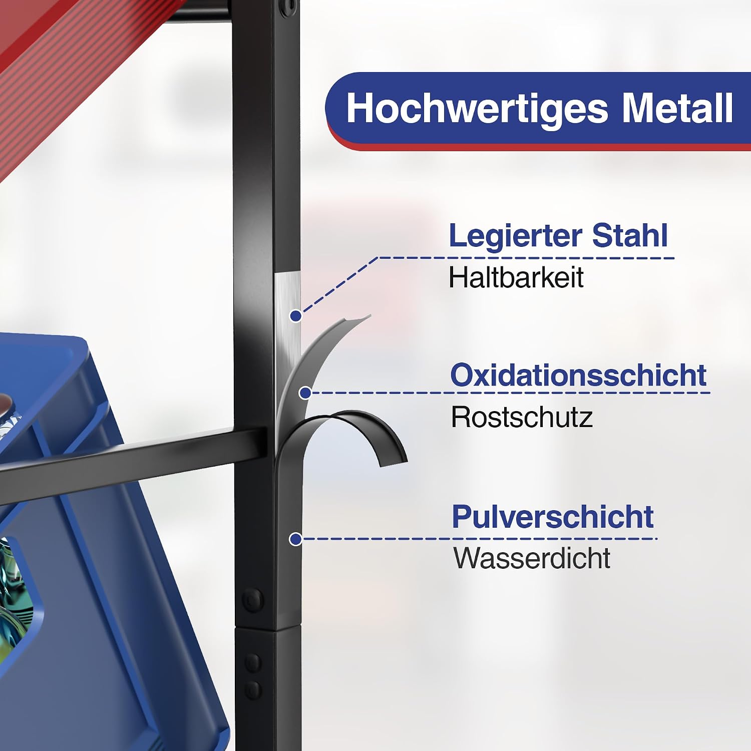 Detalle de jockcaras Getränkekistenregal für 3 Kisten – robustes, platzsparendes Metallregal in Schwarz