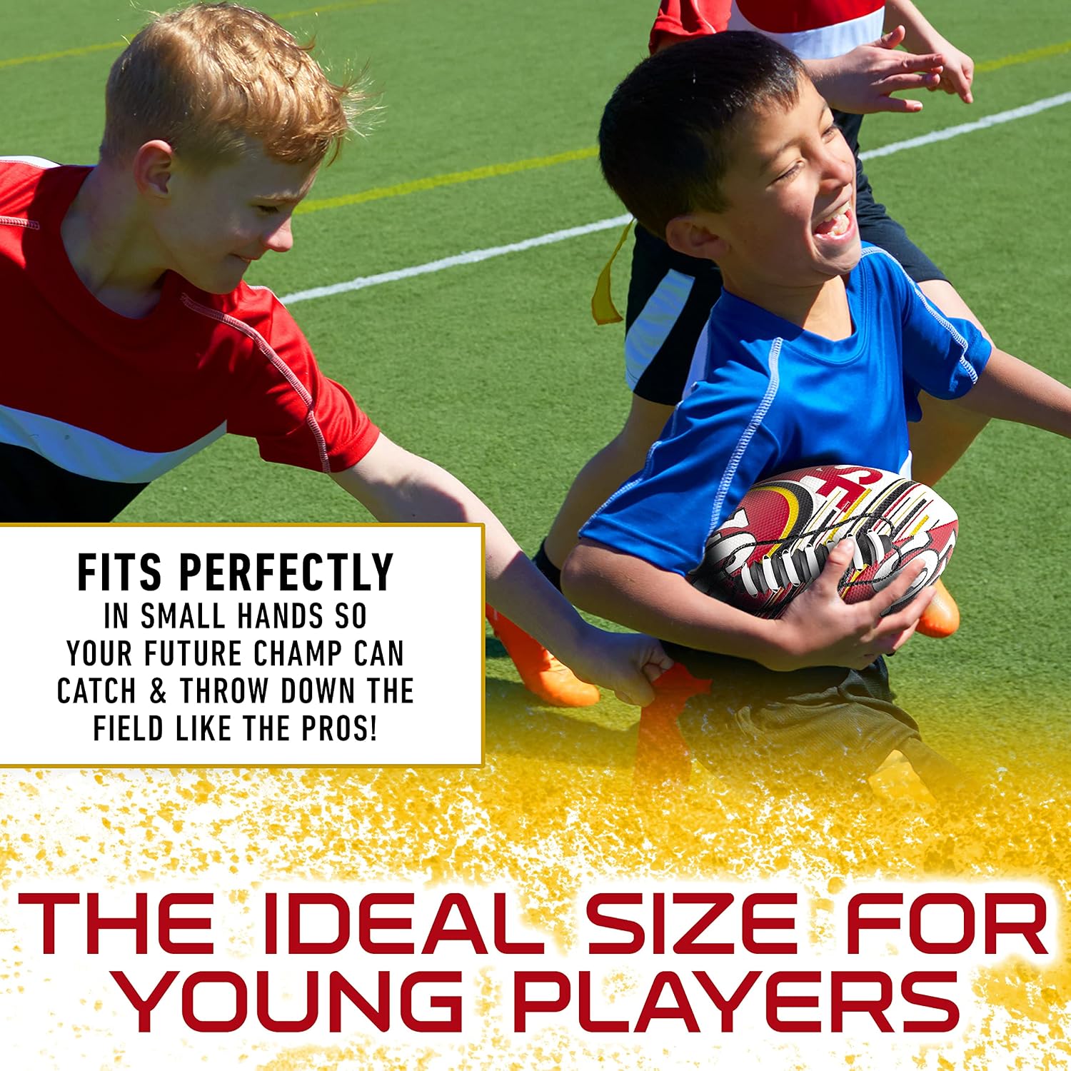 Detalle 1 de Franklin Sports 70152F12Z 49ers Mini Football, 8.5-Inch Soft Foam