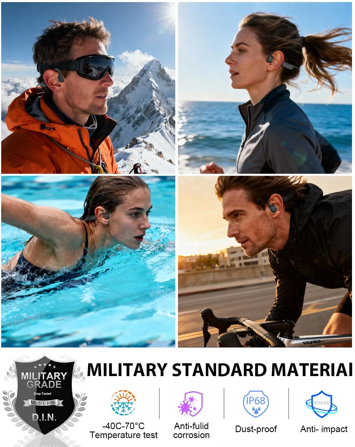 Thumbnail 4 de ZOVIMAX Bone Conduction Headphones with MP3 Mode and 8GB Memory