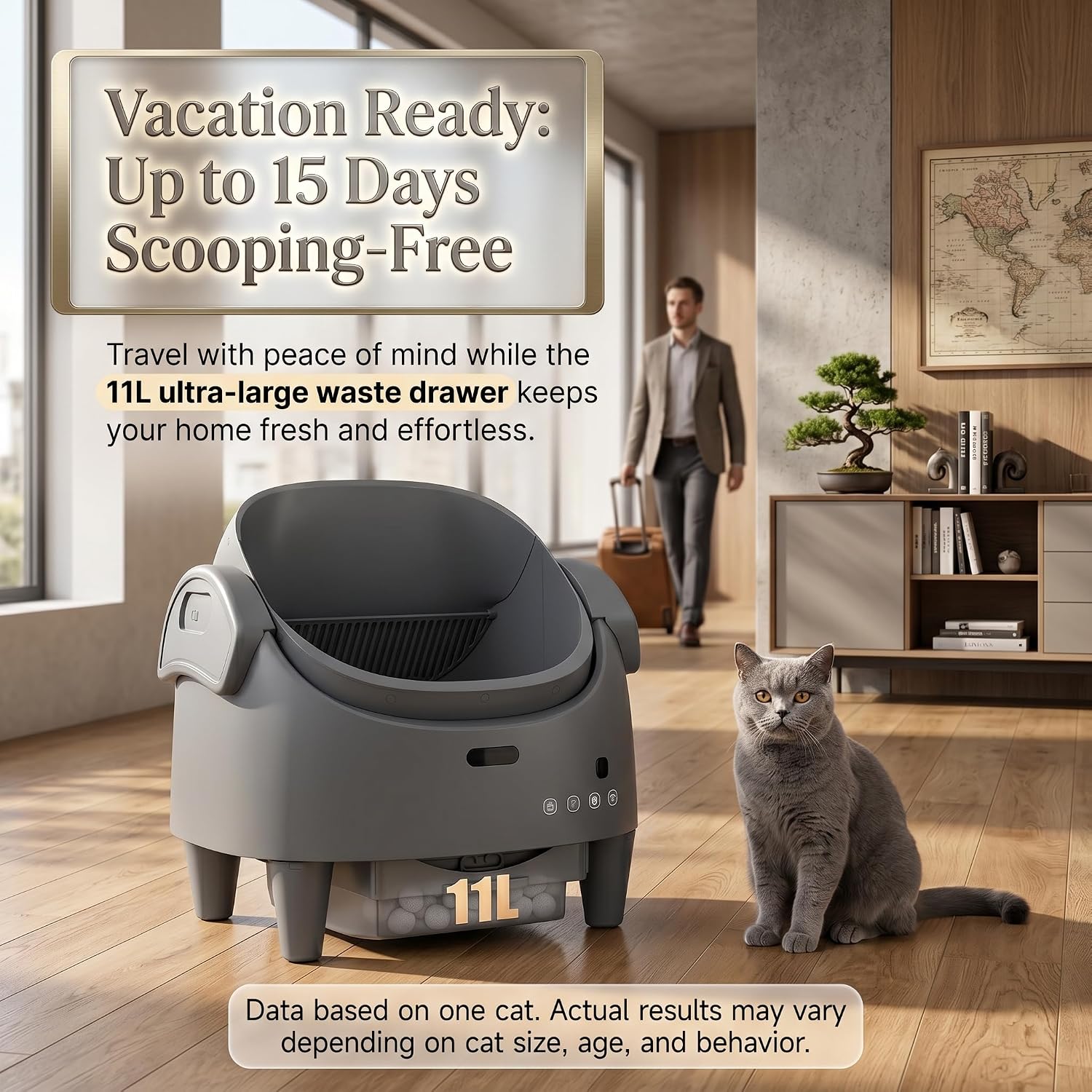 Detalle de Garvee aZ1-S3cpwEvafMejE-P-uV4RRbrg1 Self-Cleaning Cat Litter Box, Large, App-Controlled