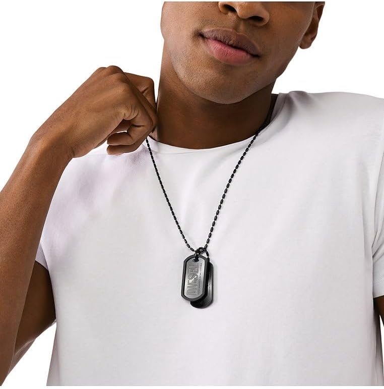 Thumbnail 1 de Diesel Homme en acier inoxydable avec fermoir bouton poussoir – collier dog tag