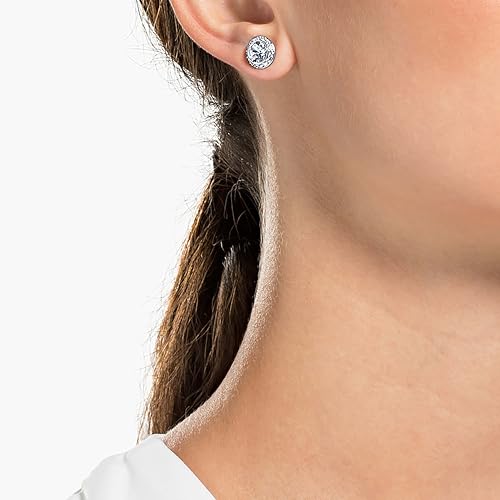 Thumbnail 4 de Swarovski Femme Earrings, Angelic Studs with Crystals in Rhodium Plating