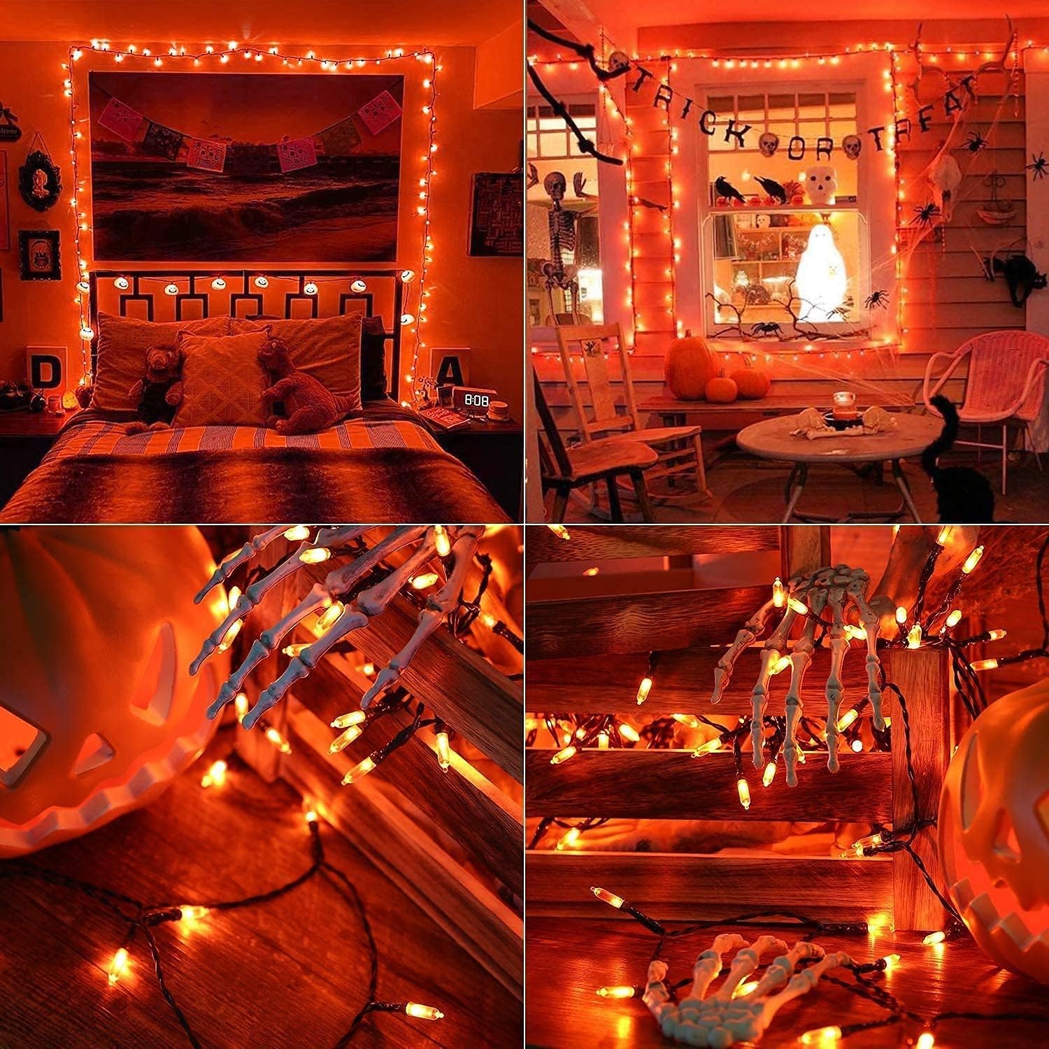 Detalle de Joomer 33FT 100-LED Orange Halloween String Lights with 8 Modes and Timer