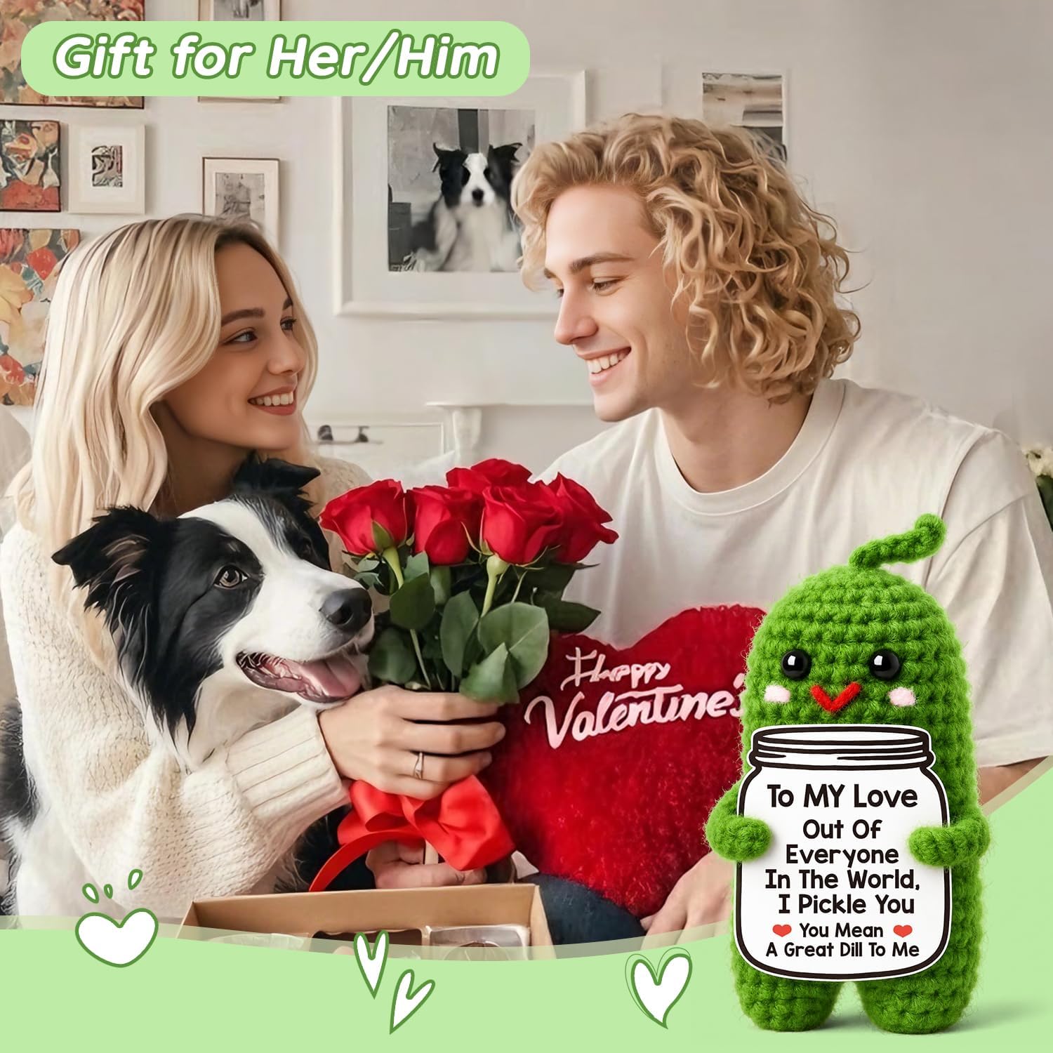 Thumbnail 1 de Crochet Pickle Valentine Gift