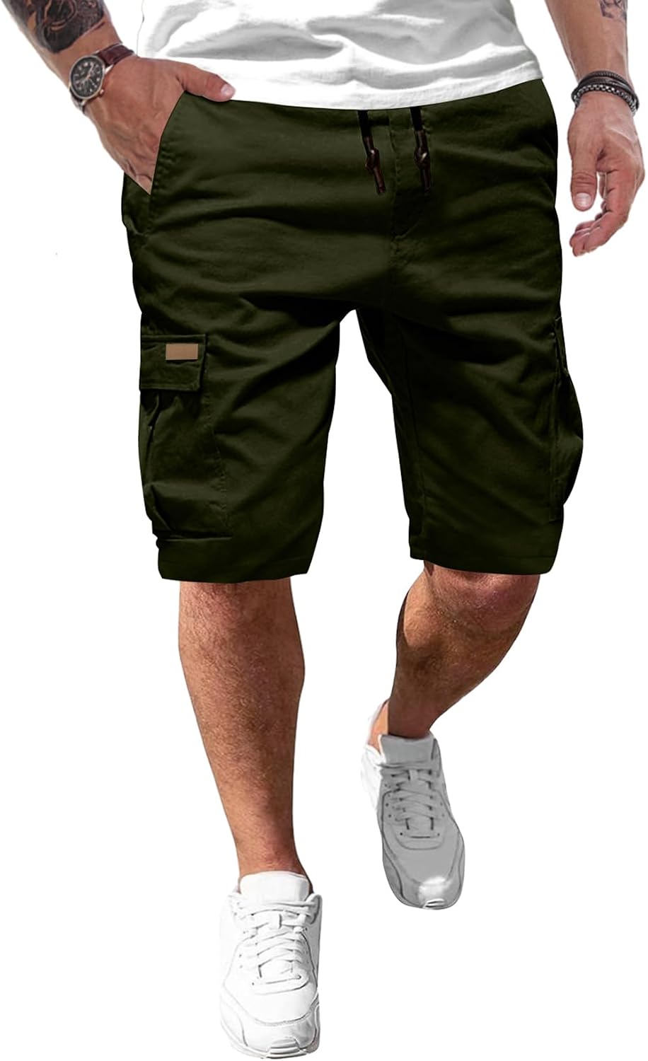 Detalle de JMIERR Kurze Hosen Herren Baumwolle Cargo Shorts – vielseitig & praktisch für Sommeraktivitäten