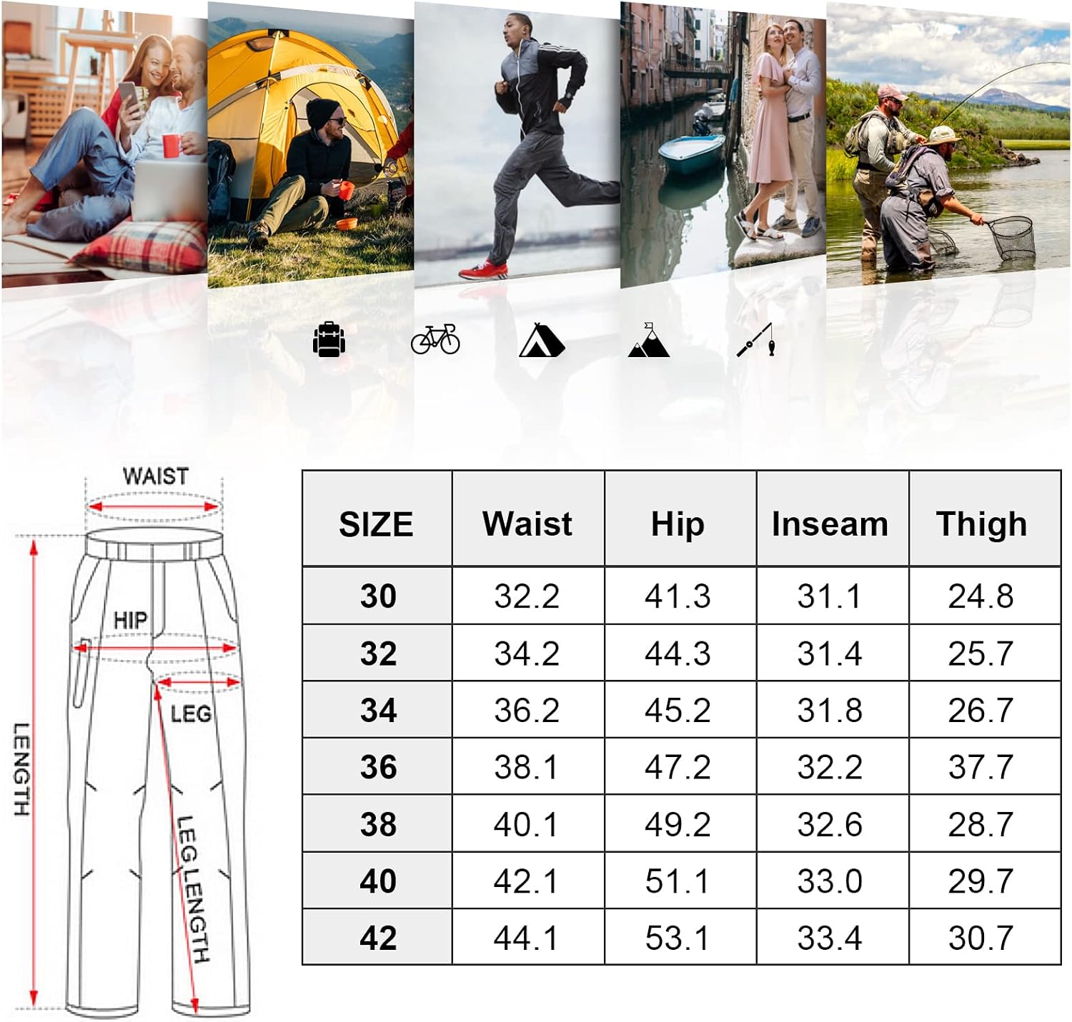 Thumbnail 6 de mosingle Walking Hiking Trousers Mens 2‑in‑1