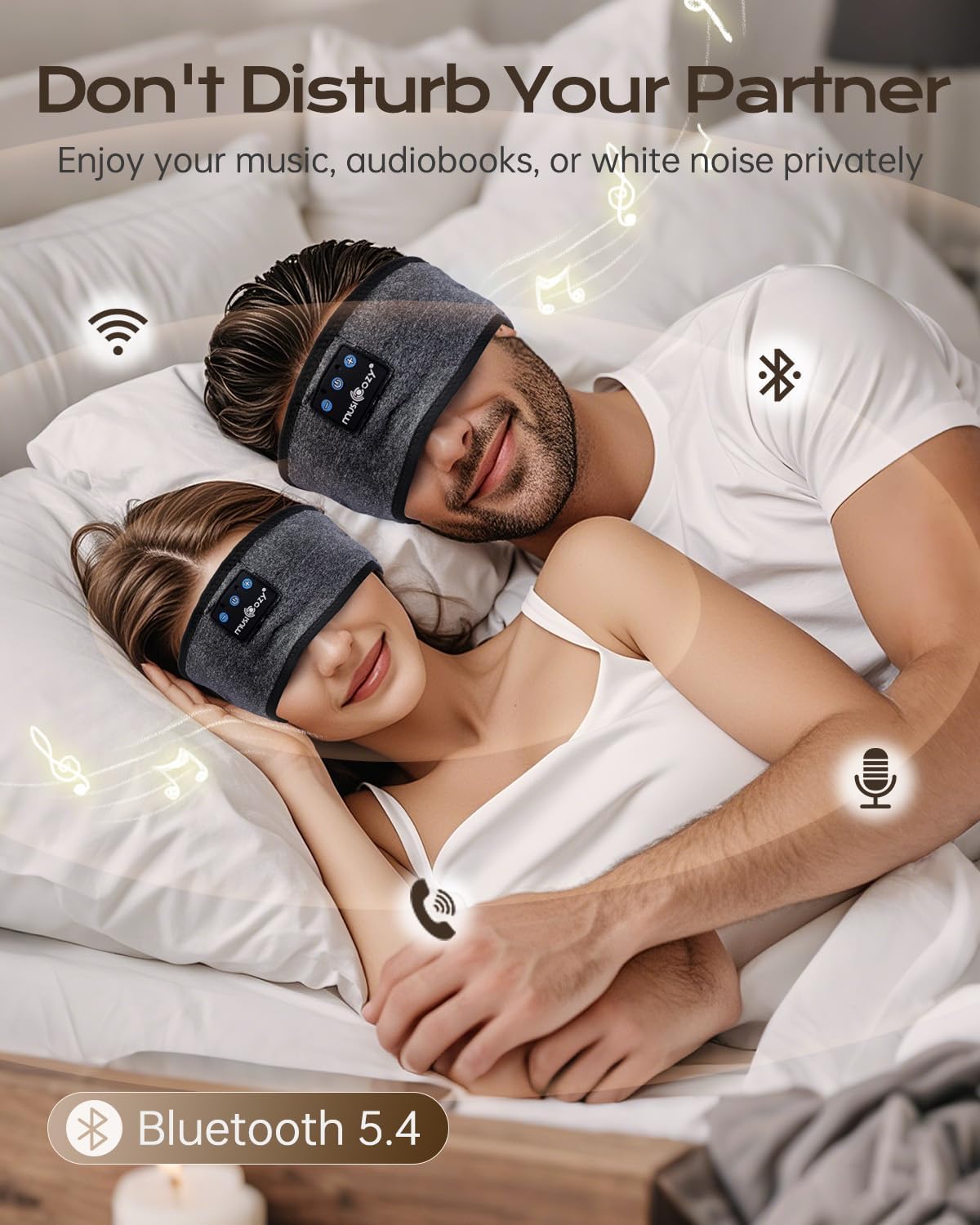 Detalle 2 de MUSICOZY Schlafkopfhörer mit Bluetooth 16 Std