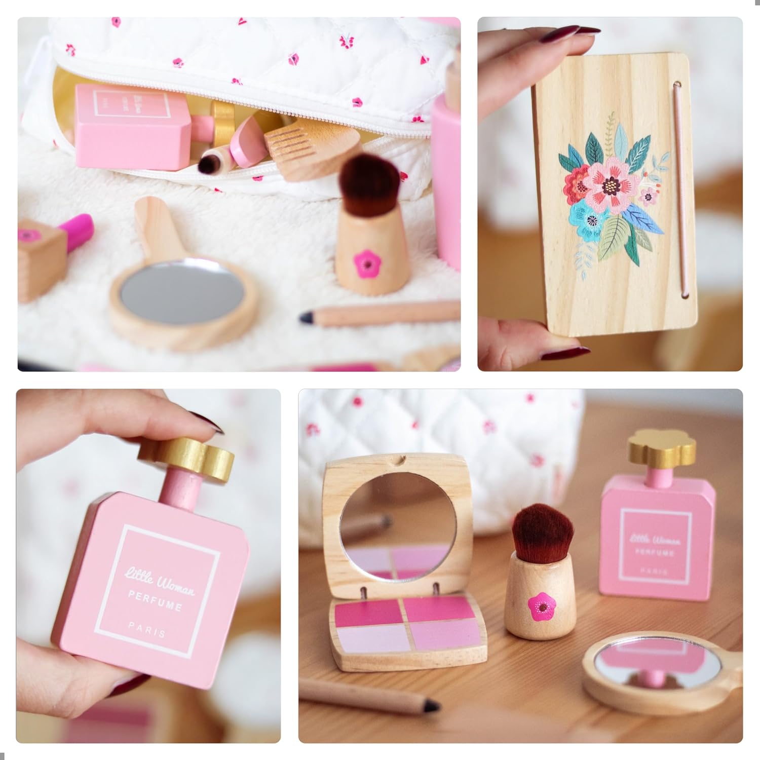 Detalle 2 de UMU® Wooden Pretend Makeup Kit for Toddlers — Realistic Wooden Beauty Set for 3–6 Year Olds