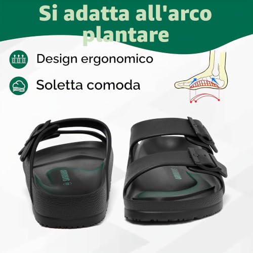 Detalle de SAGUARO Eva Ciabatte Uomo Donna Pantofole Antiscivolo EVA Nero 43 EU