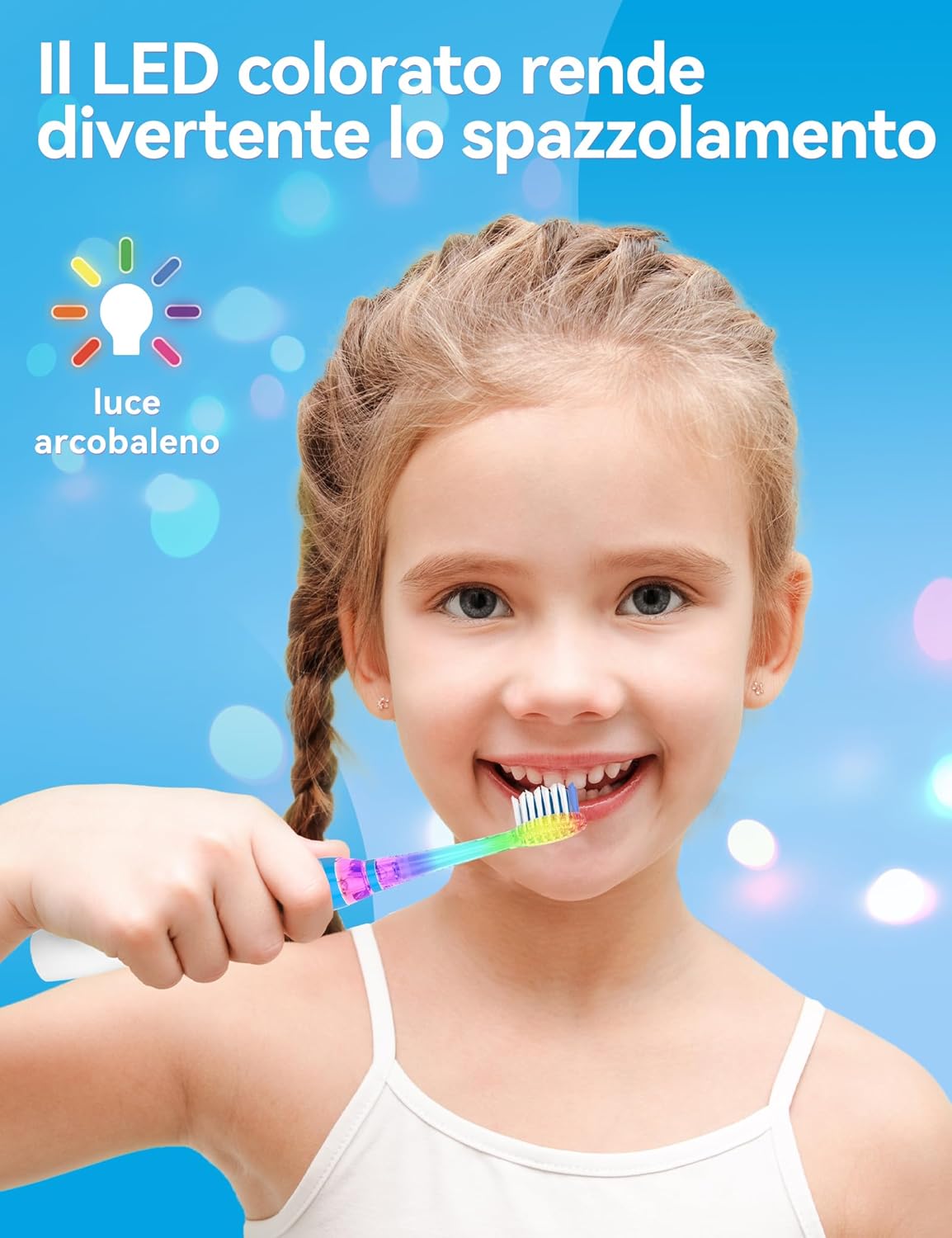 Thumbnail 1 de Seago Spazzolino Elettrico Bambini 3-12 anni SG-977 (azzurro) con 4 testine, LED e timer