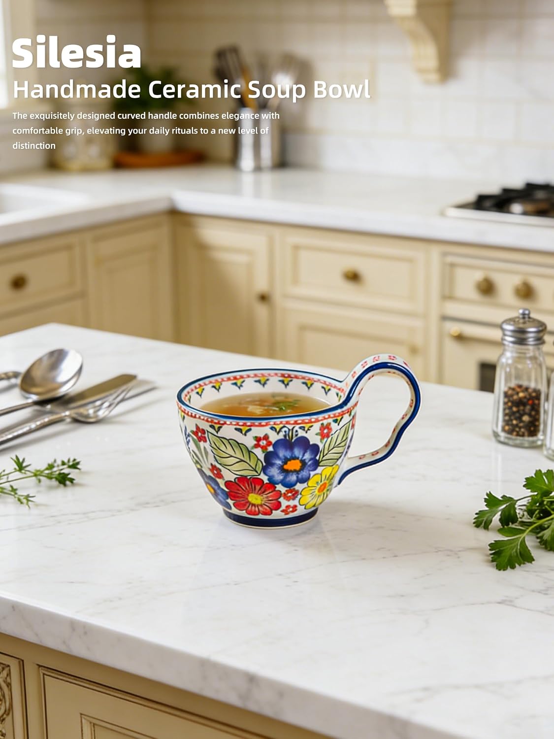 Detalle de Ceramic Soup Mug Bowl, 18 oz