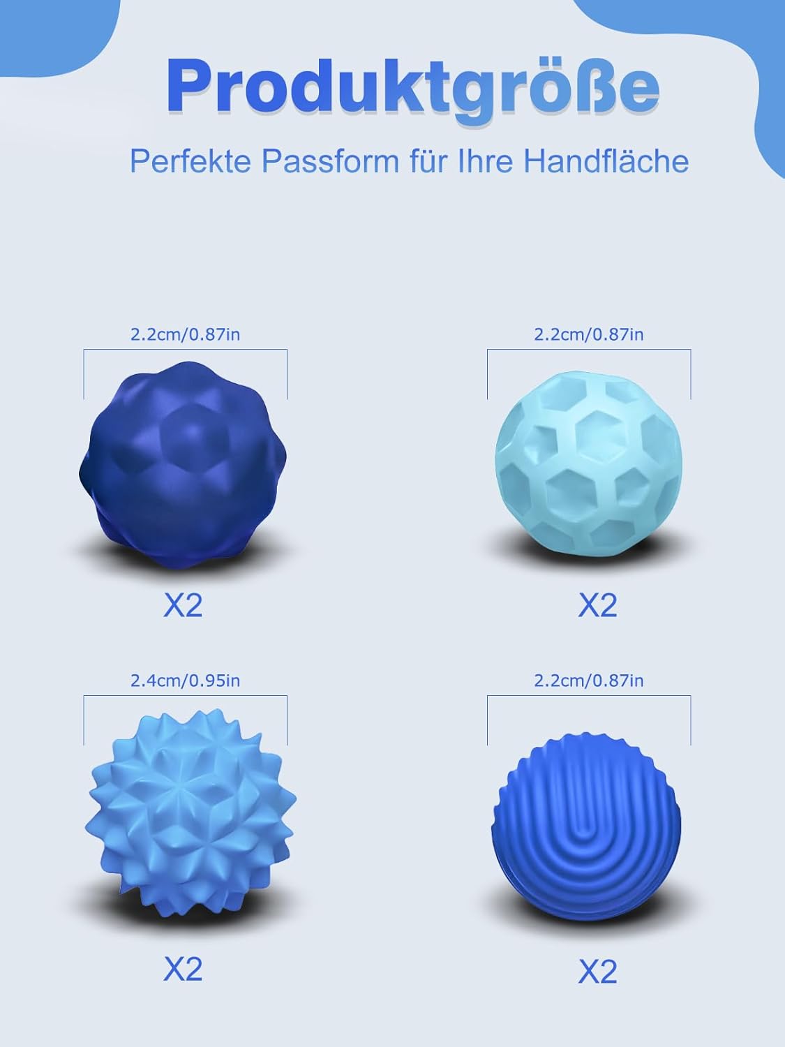 Detalle 2 de Magnetische Fidget Toys 8er Set Blau