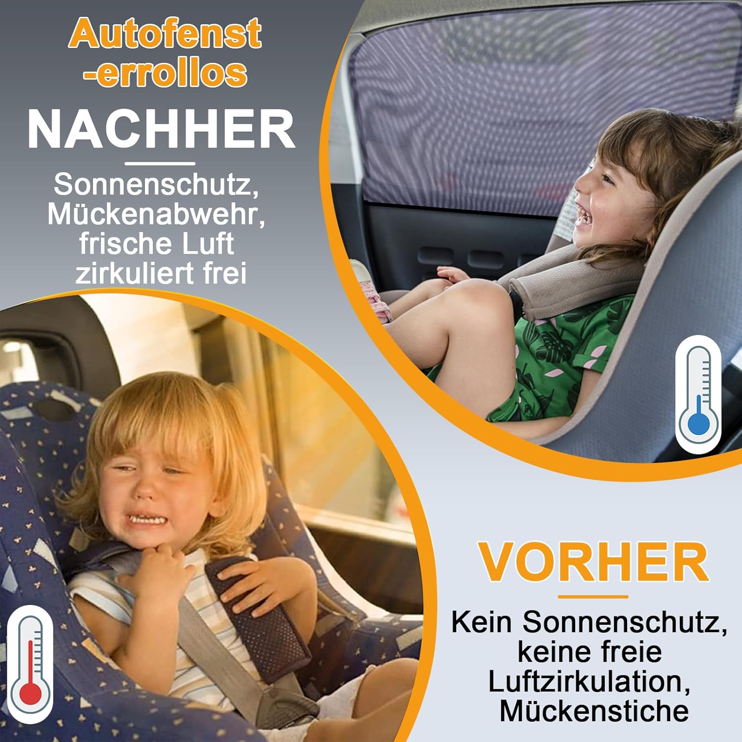 Thumbnail 4 de Rajvia Auto-Sonnenschutz (Universal) für Seitenfenster, UV- und Insektenschutz – Größe L