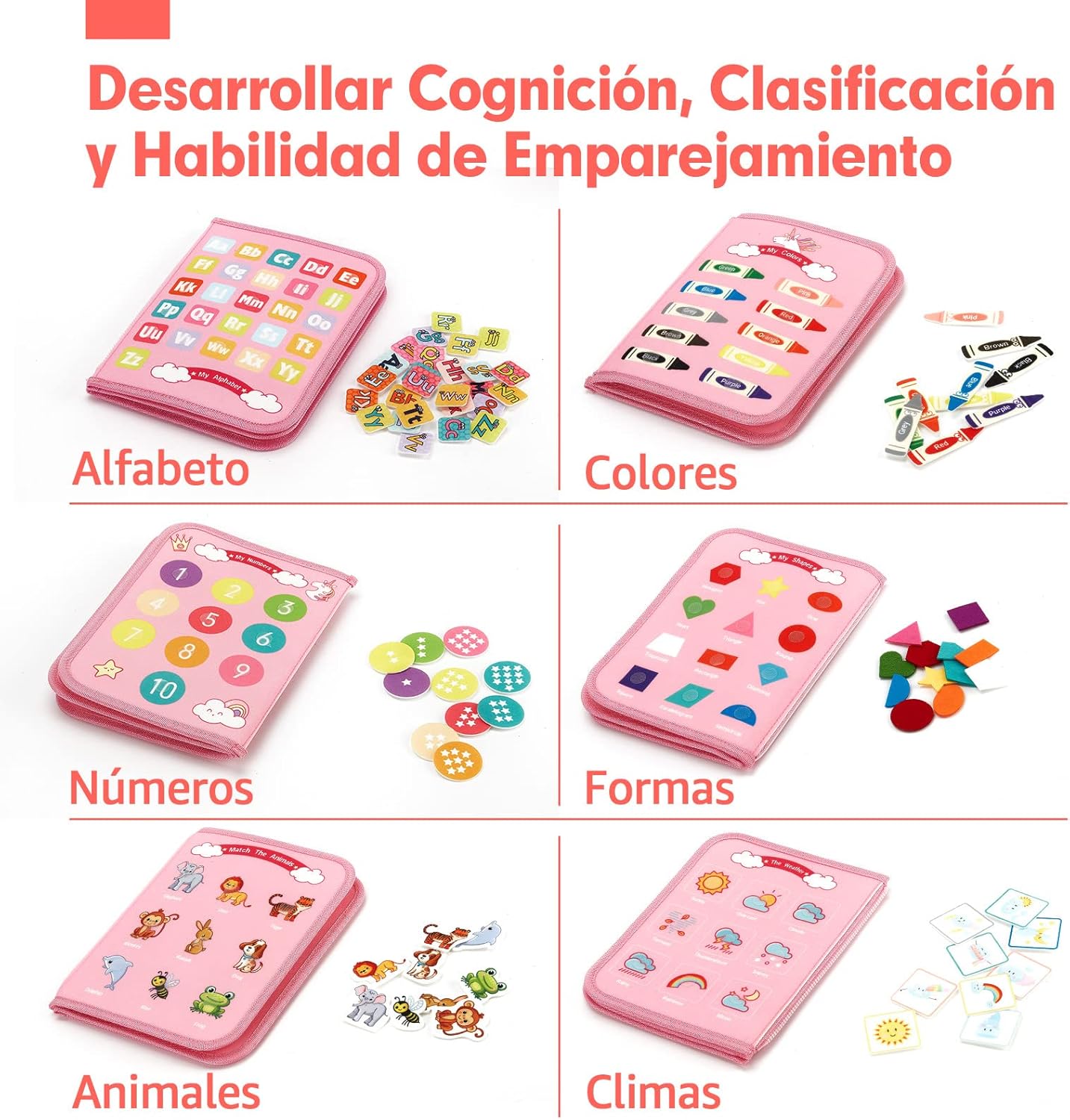 Detalle 2 de hahaland Busy Board Juguetes Montessori para Niños